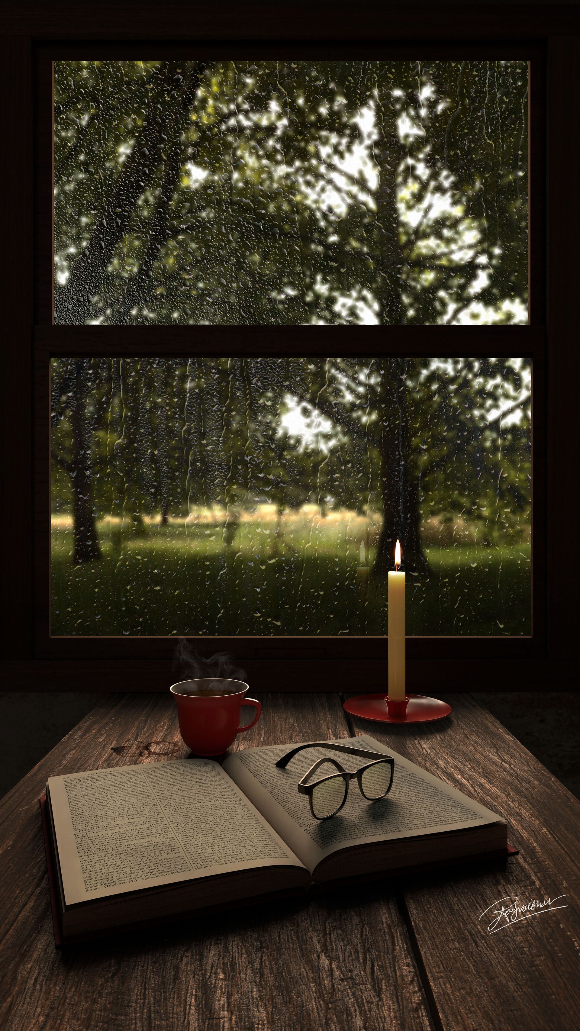 1920x3413 Rain House Wallpaper