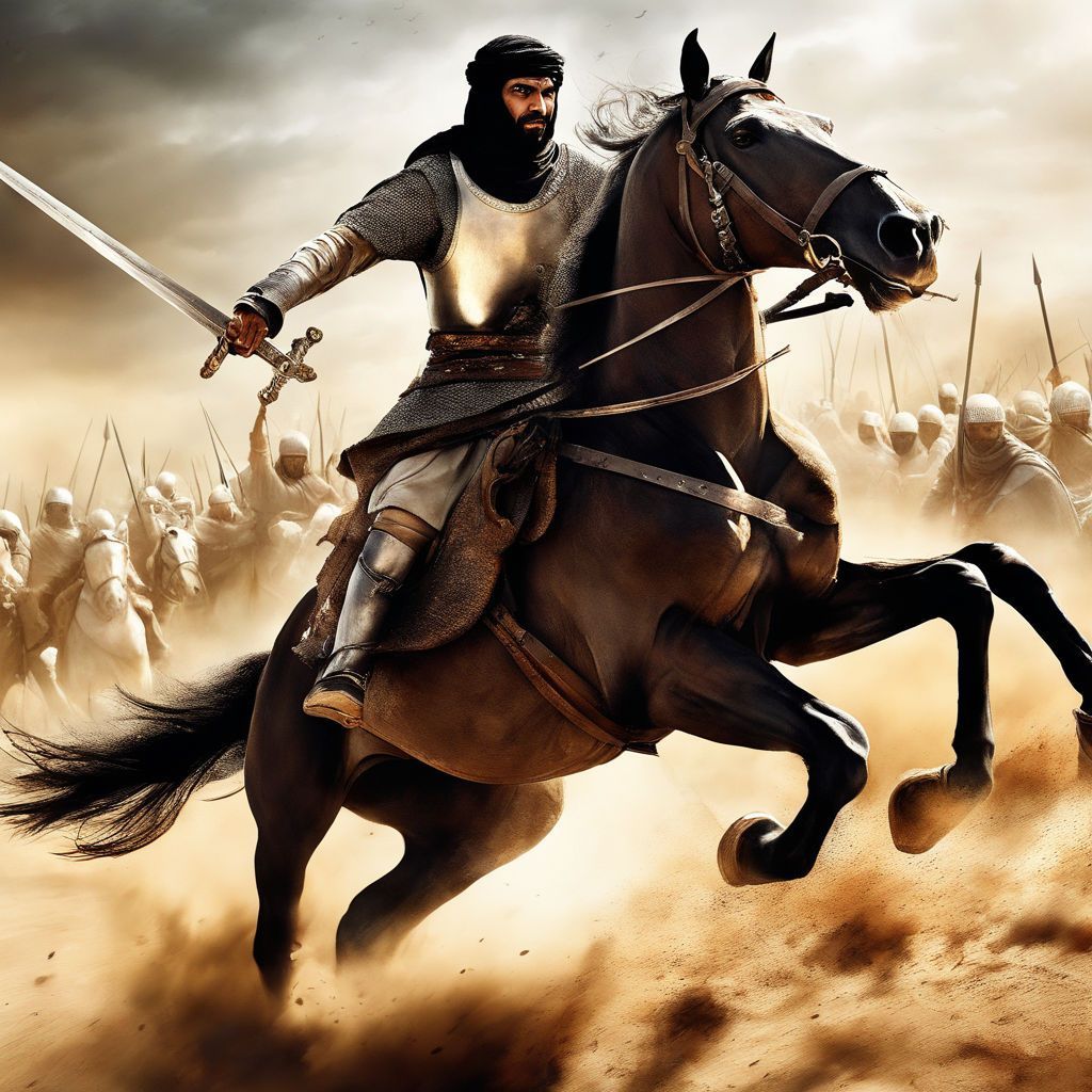 1024x1024 Arab warrior painting baroque