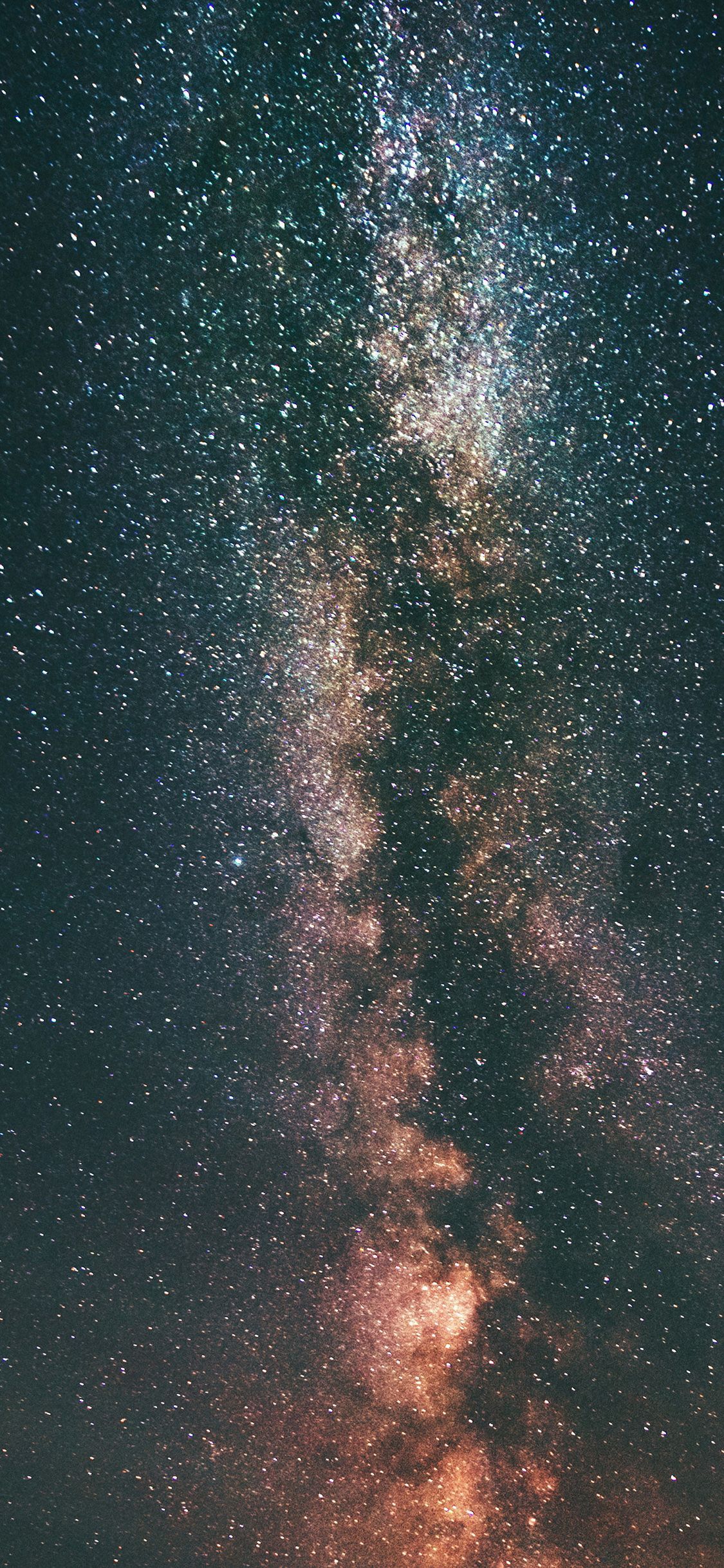 1125x2436 night sky star nature