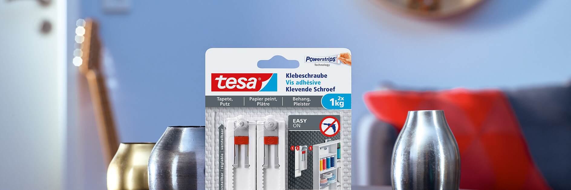 1888x628 Using the tesa® Adjustable Adhesive Screw for Wallpaper & Plaster 1kg