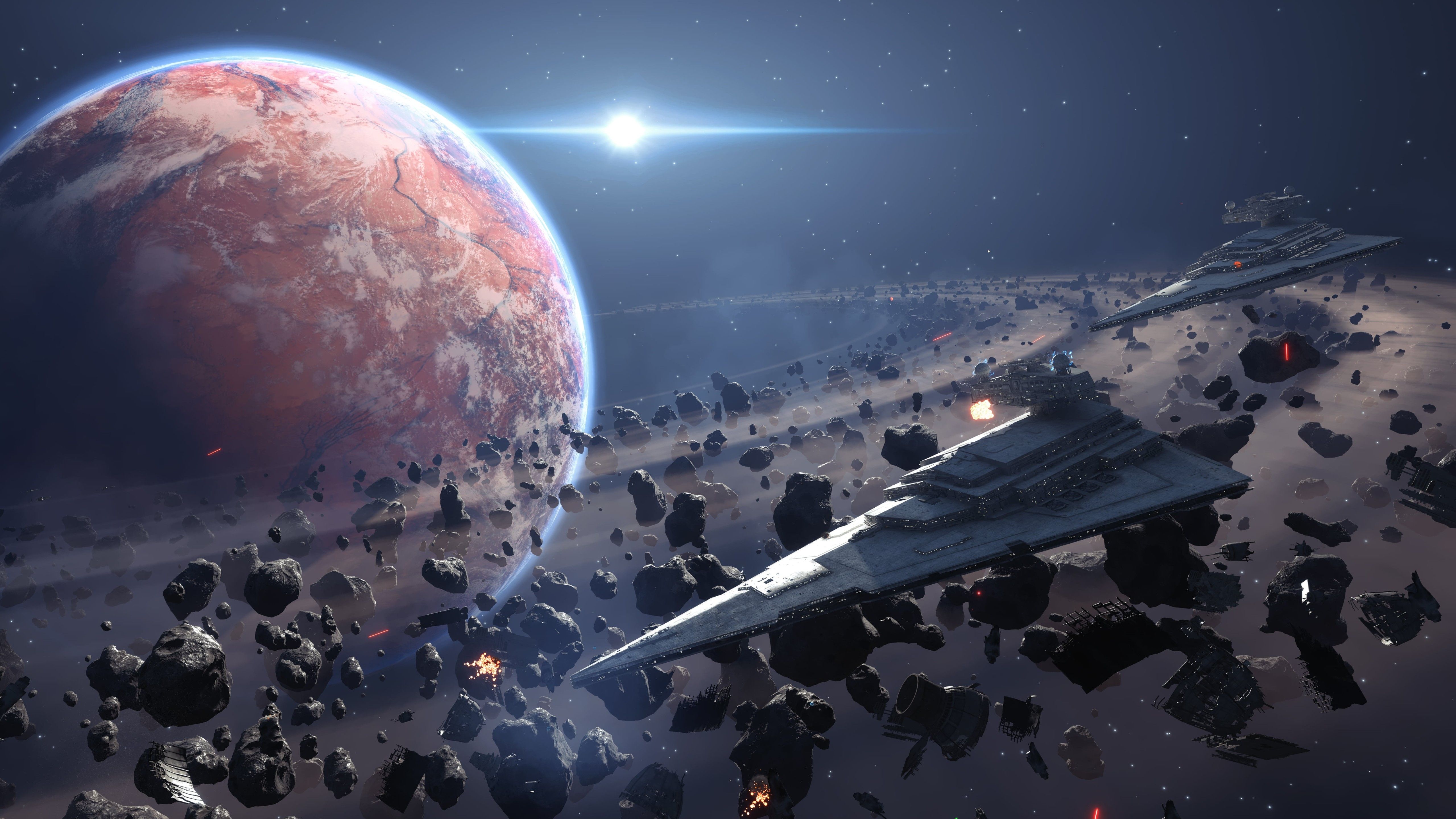 5120x2880 Spaceship 4K wallpaper