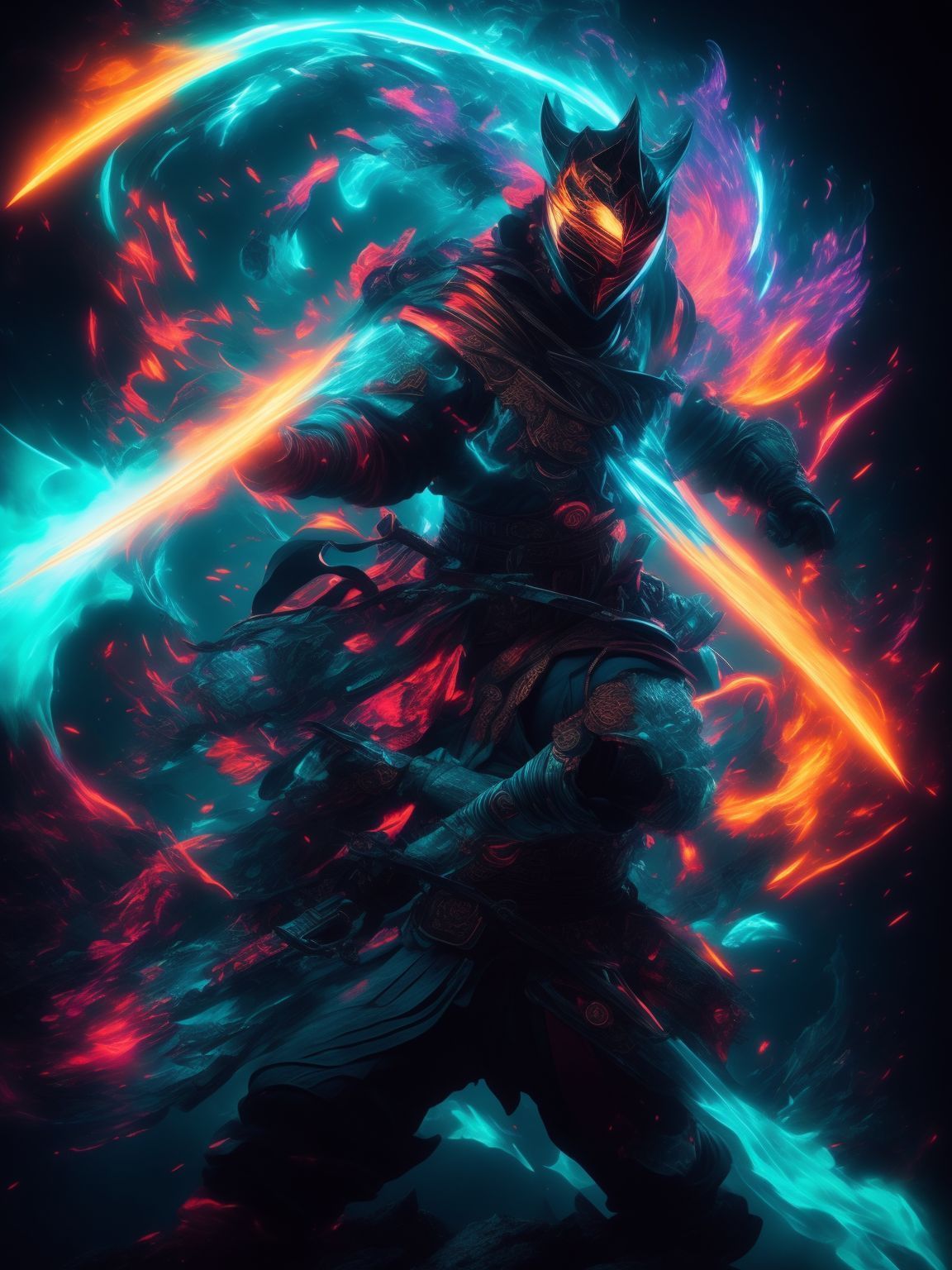 1152x1536 Obese Donkey747: Hattori Hanzo The Ninja, Mysterious, Hidden, Strange, Amazing Warrior, Combatant, Victorius, Ultra Hd Negative: Double Image, Copy, Clone
