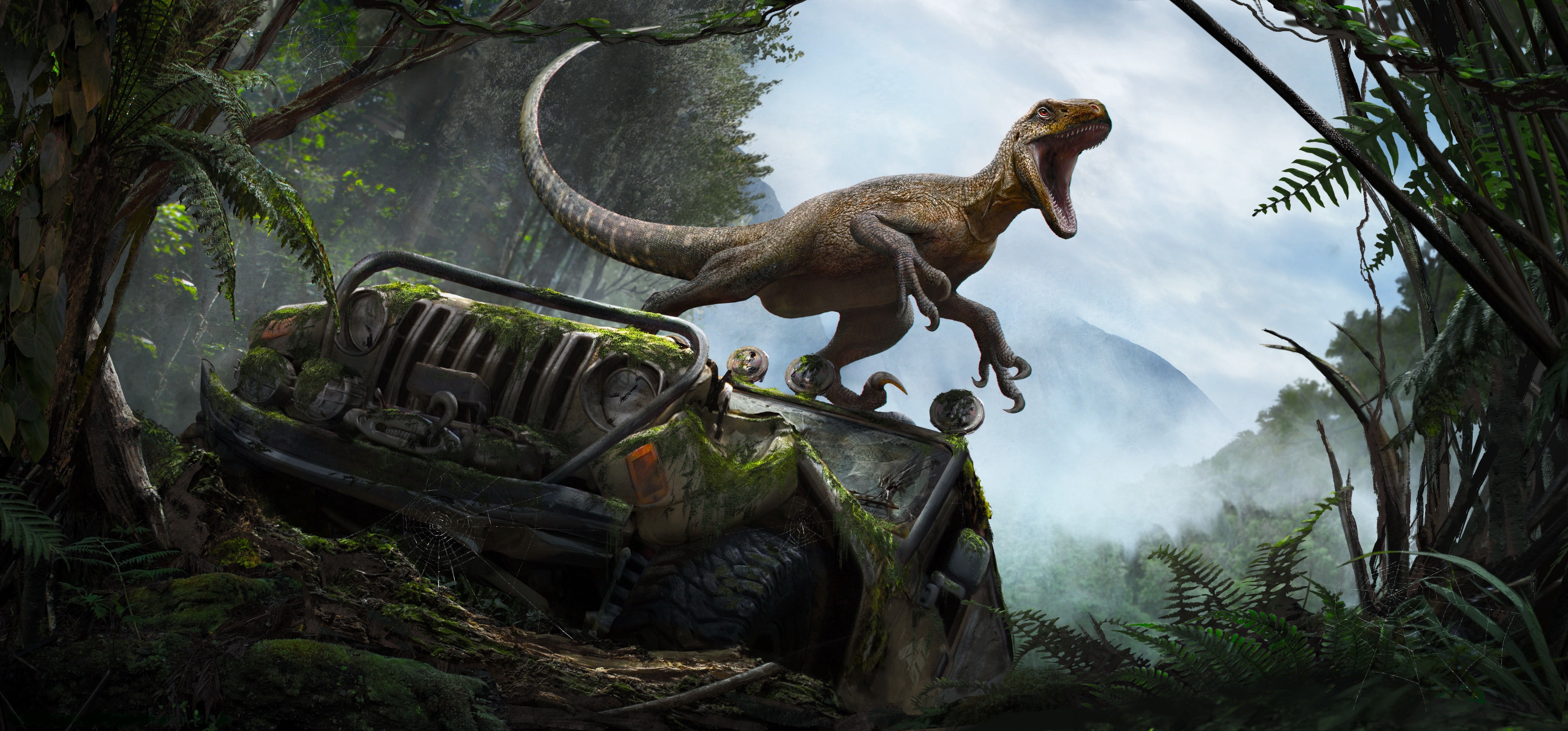 6431x3000 Indoraptor 4k Wallpaper
