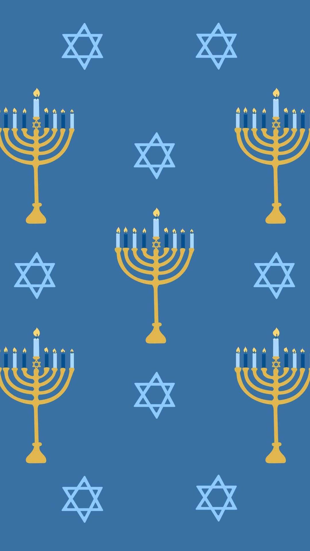1080x1920 Download Hanukkah Menorah Star Pattern Wallpaper
