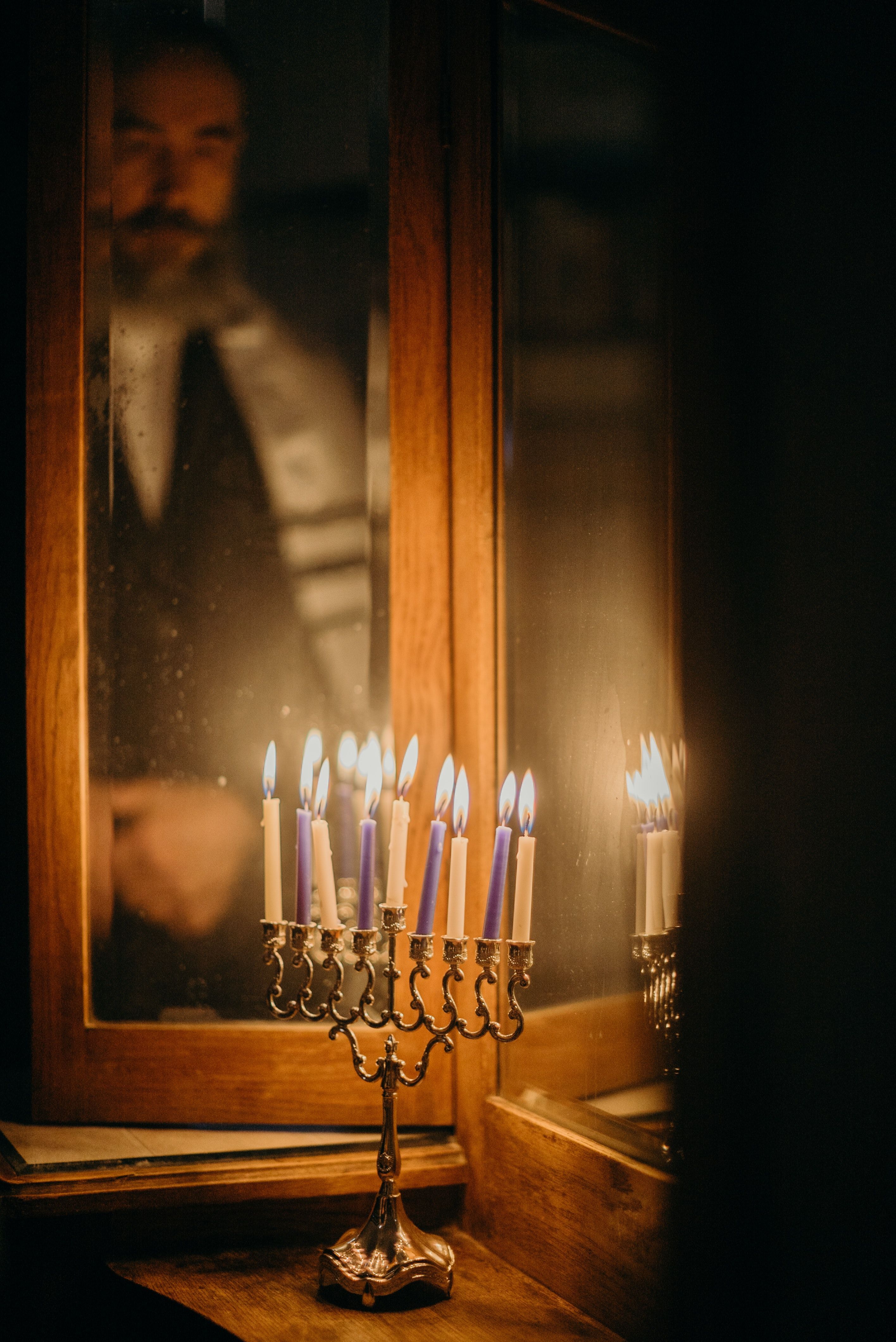2832x4240 Menorah With Lit Candles · Free