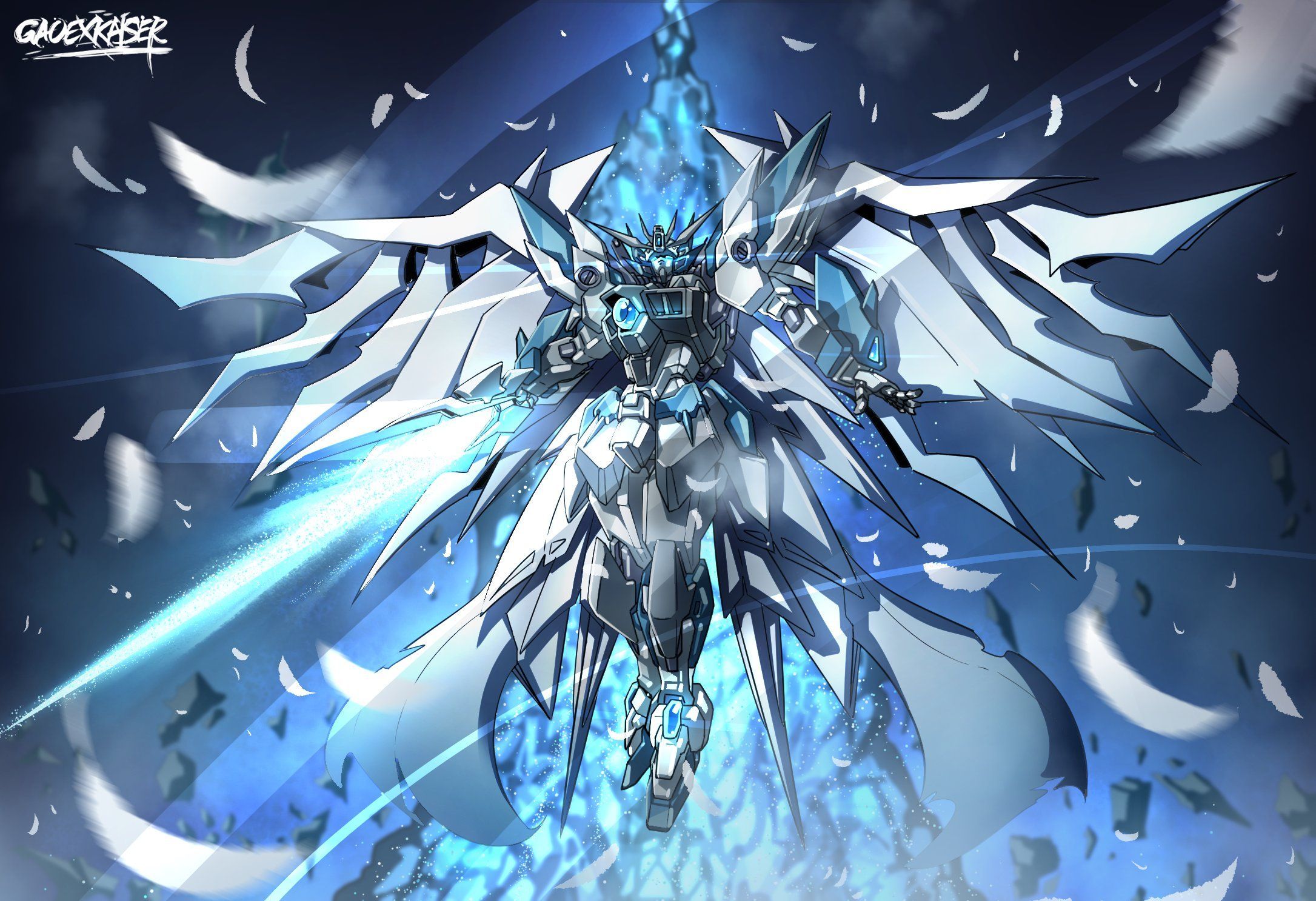 2171x1486 HYPER AGENT GAO EXKAISER. Commission on X: Didn't post this version of this commission, was off twitter for a while. Wing Zero Gundam Custom oc ver. Thank you again @Khan2801