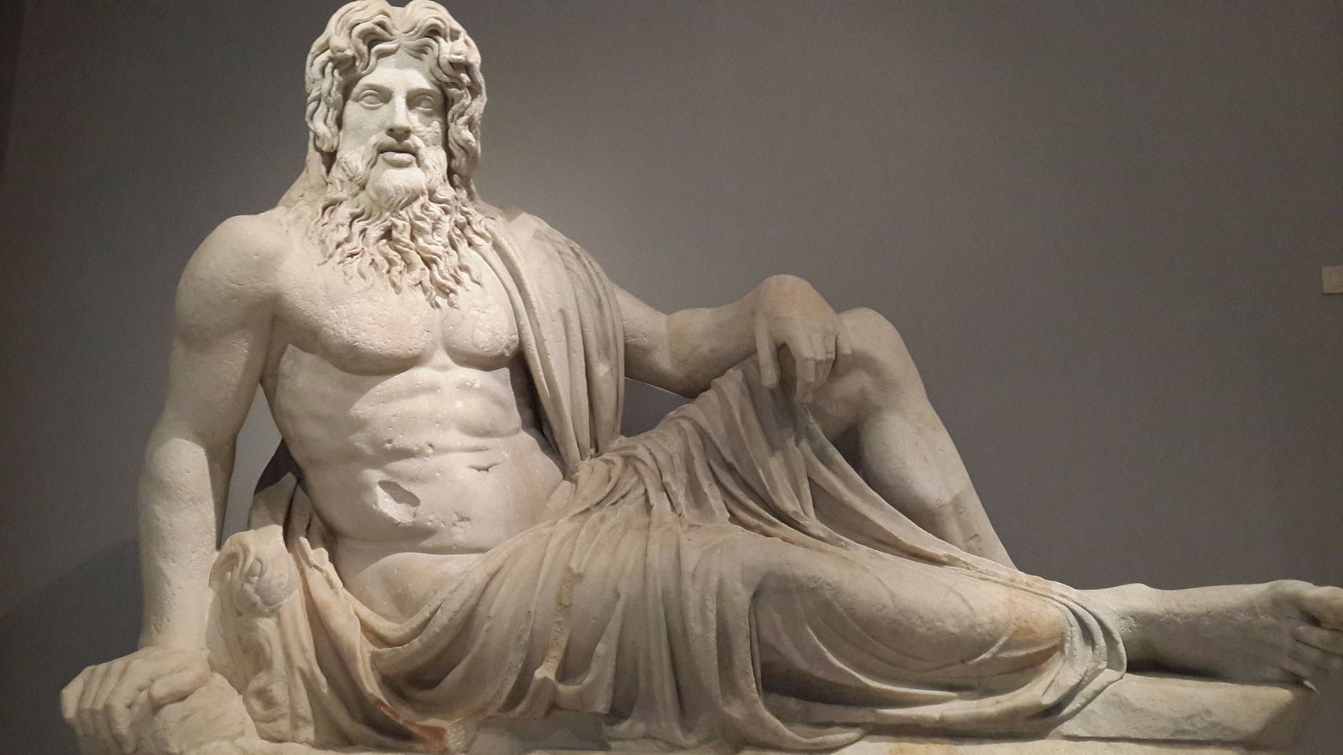 1920x1080 Download Oceanus Greek Statue Wallpaper