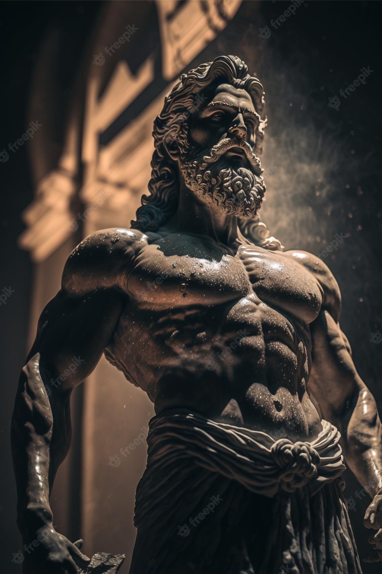1333x2000 Premium Photo. Statue of an ancient greek god, generated ai