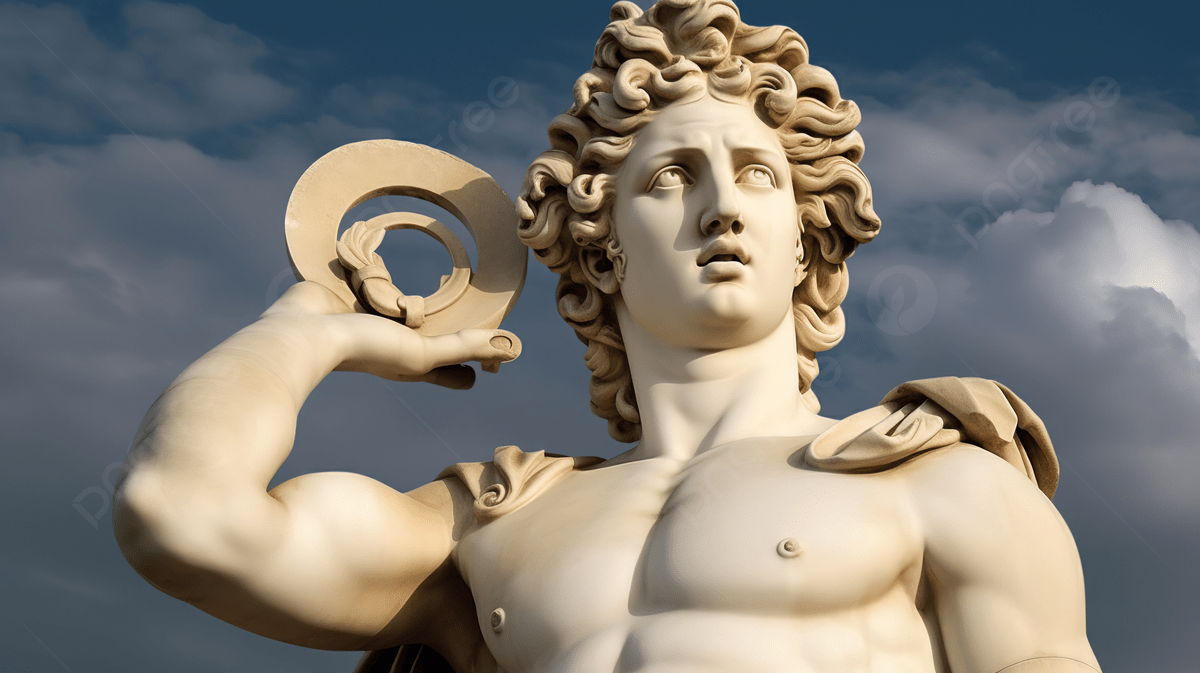 1200x673 Statue Of A Man Holding A Large White Plate Background, Apollo Greek God Picture Background Image And Wallpaper for Free Download