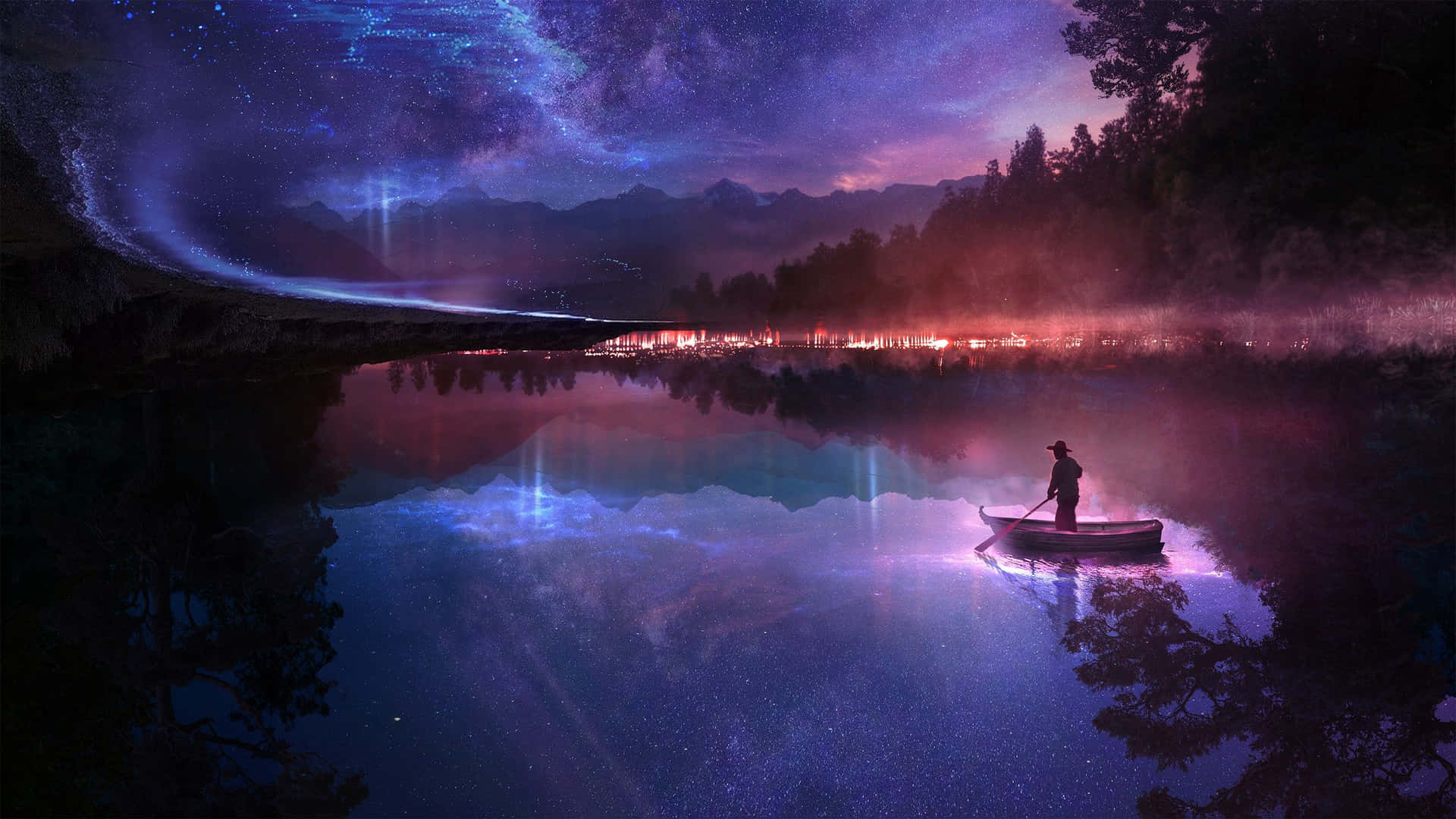 1920x1080 Download Surreal Twilight Forest Wallpaper