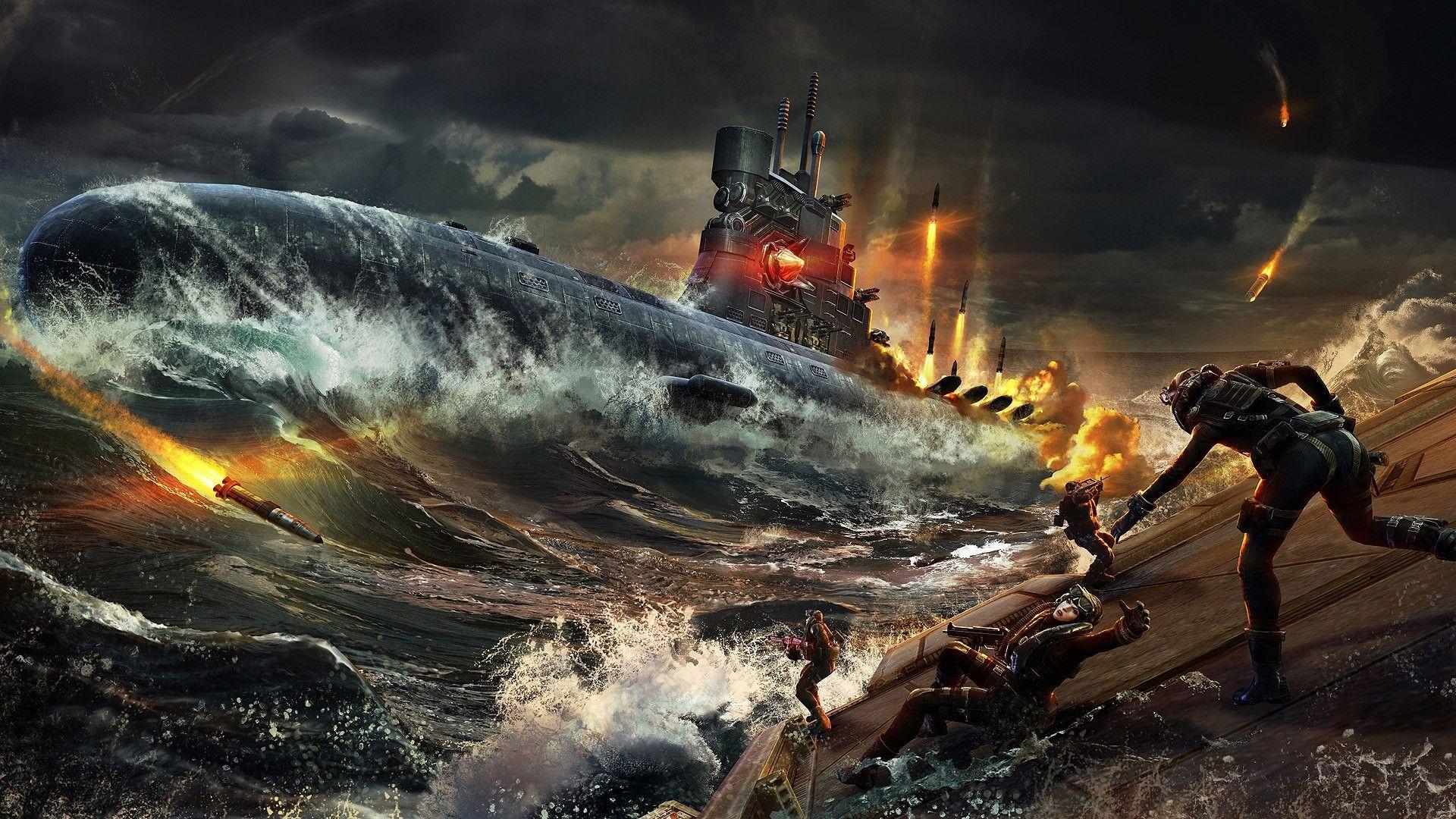 1920x1080 Download the CQC Submarine Battle Wallpaper, CQC Submarine Battle