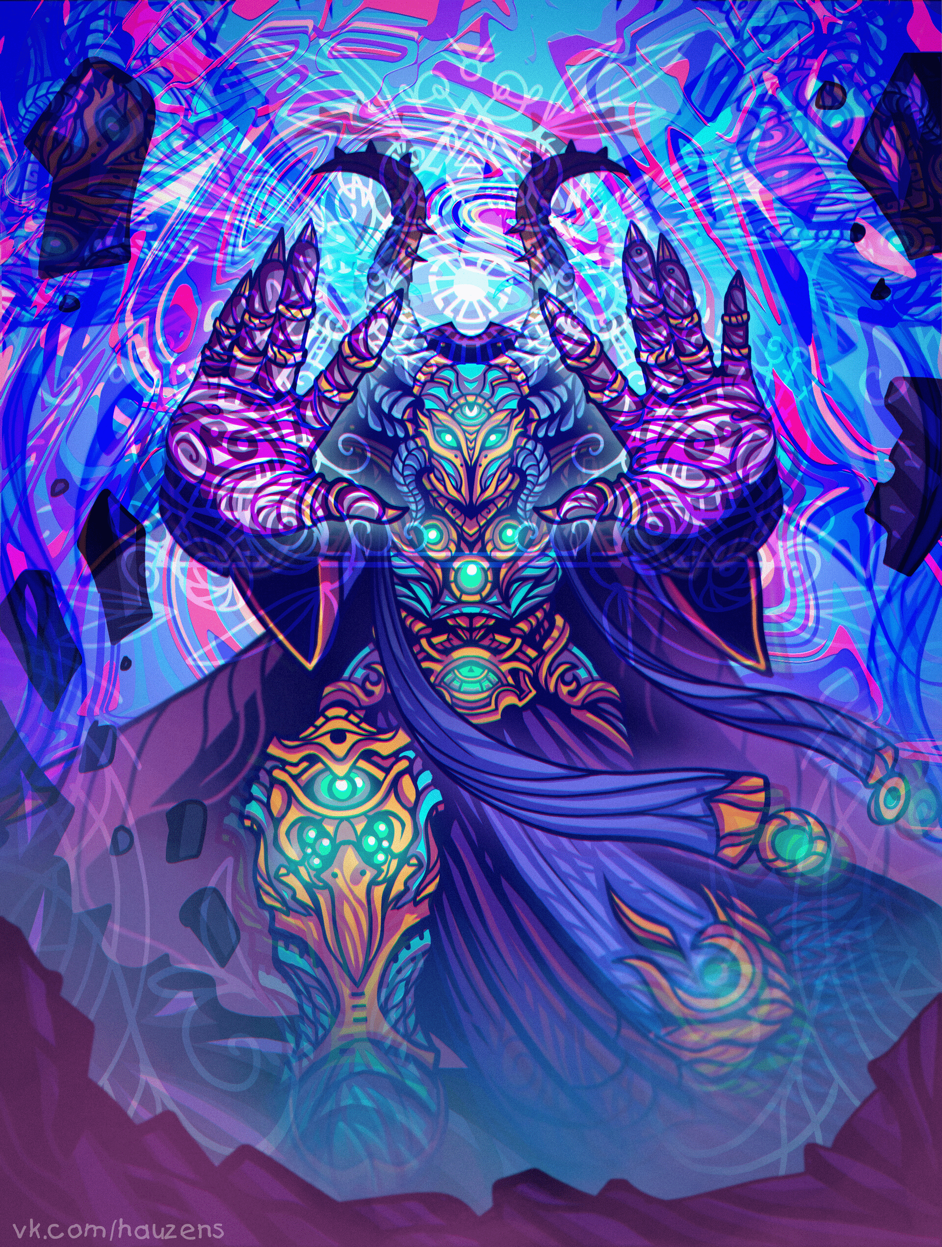1920x2541 ahriman, Warhammer, Warhammer Warhammer power armor, space marines, science fiction, blue, purple, yellow, gold, magic, psyker, Thousand Sons, video games, video game artx2541 Wallpaper