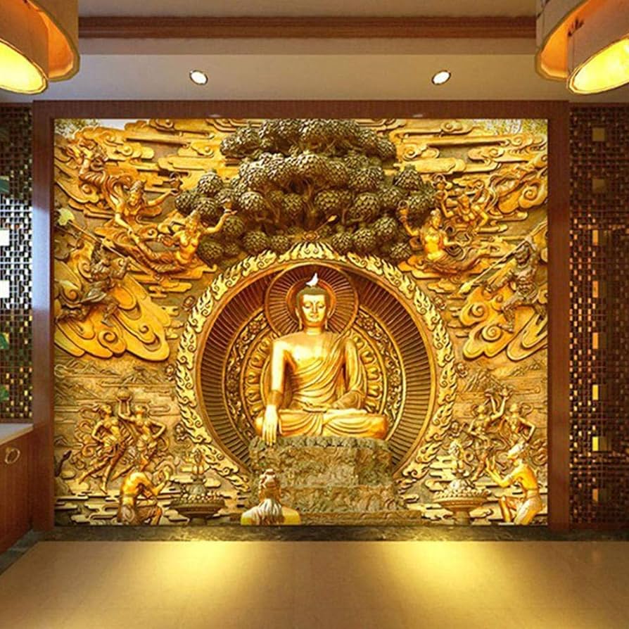 894x894 3D Mural Wallpaper 3D Wall Murals 8D Buddha Background Wallpaper Temple Buddhist Wallpaper Bodhisattva Shentai Buddhist Temple Mural 400280Cm