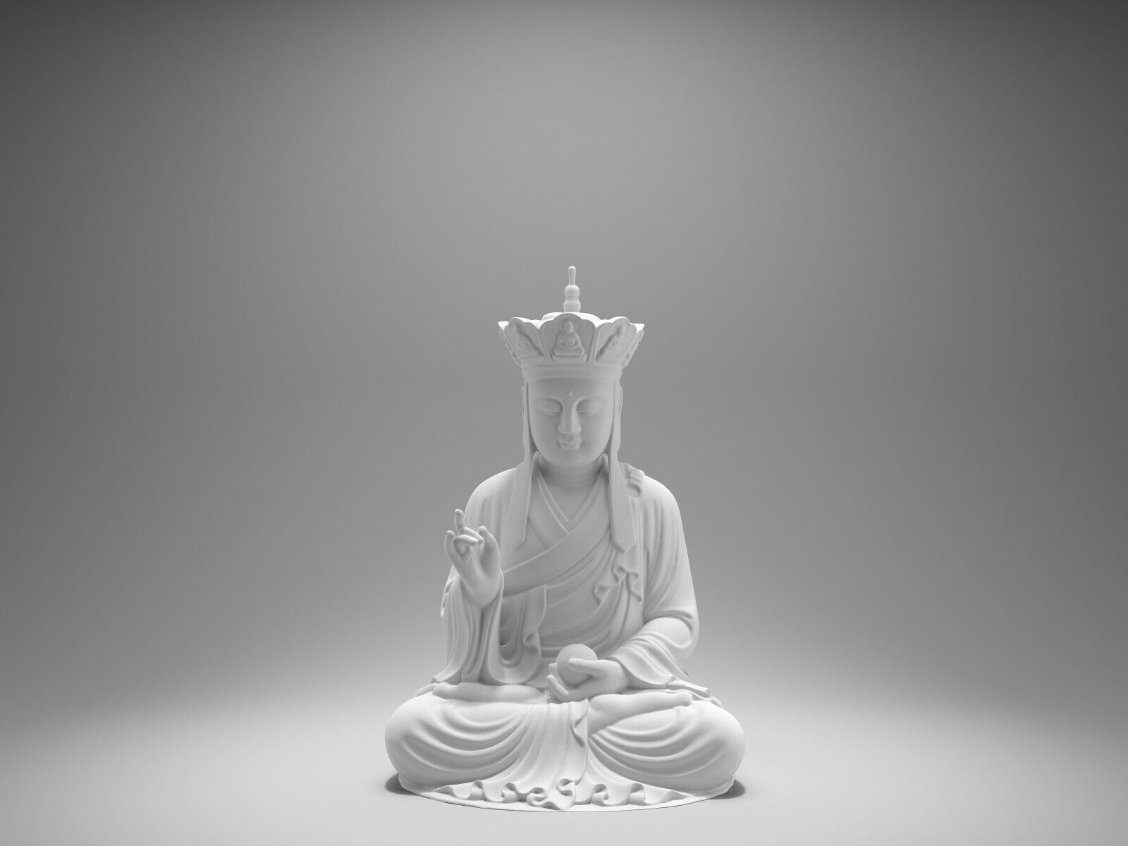 1600x1200 Tibetan King Bodhisattva, Buddha Sculpture, Unpainted, 3D printing