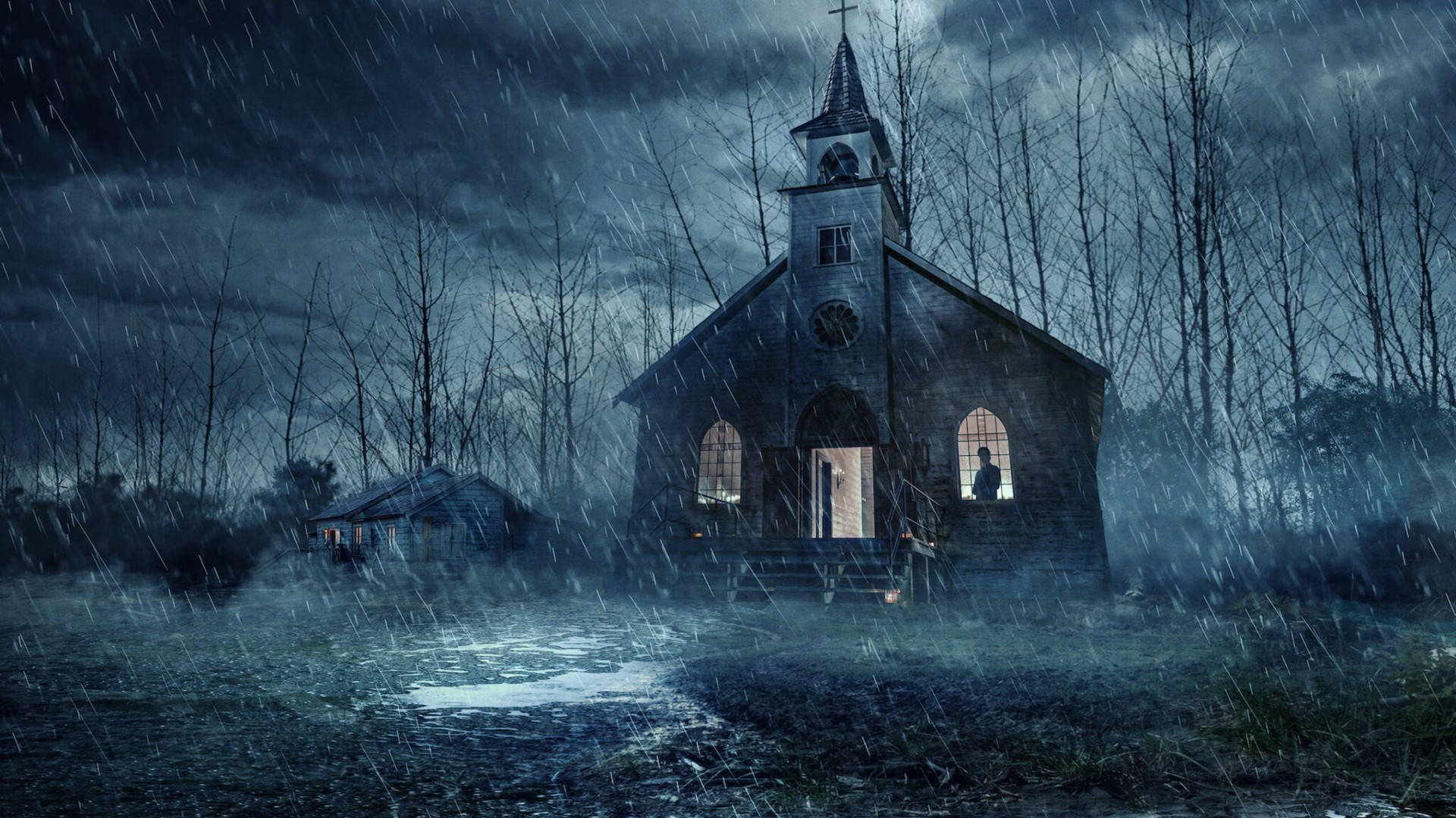 1920x1080 Download Midnight Mass Person In Chapel Wallpaper