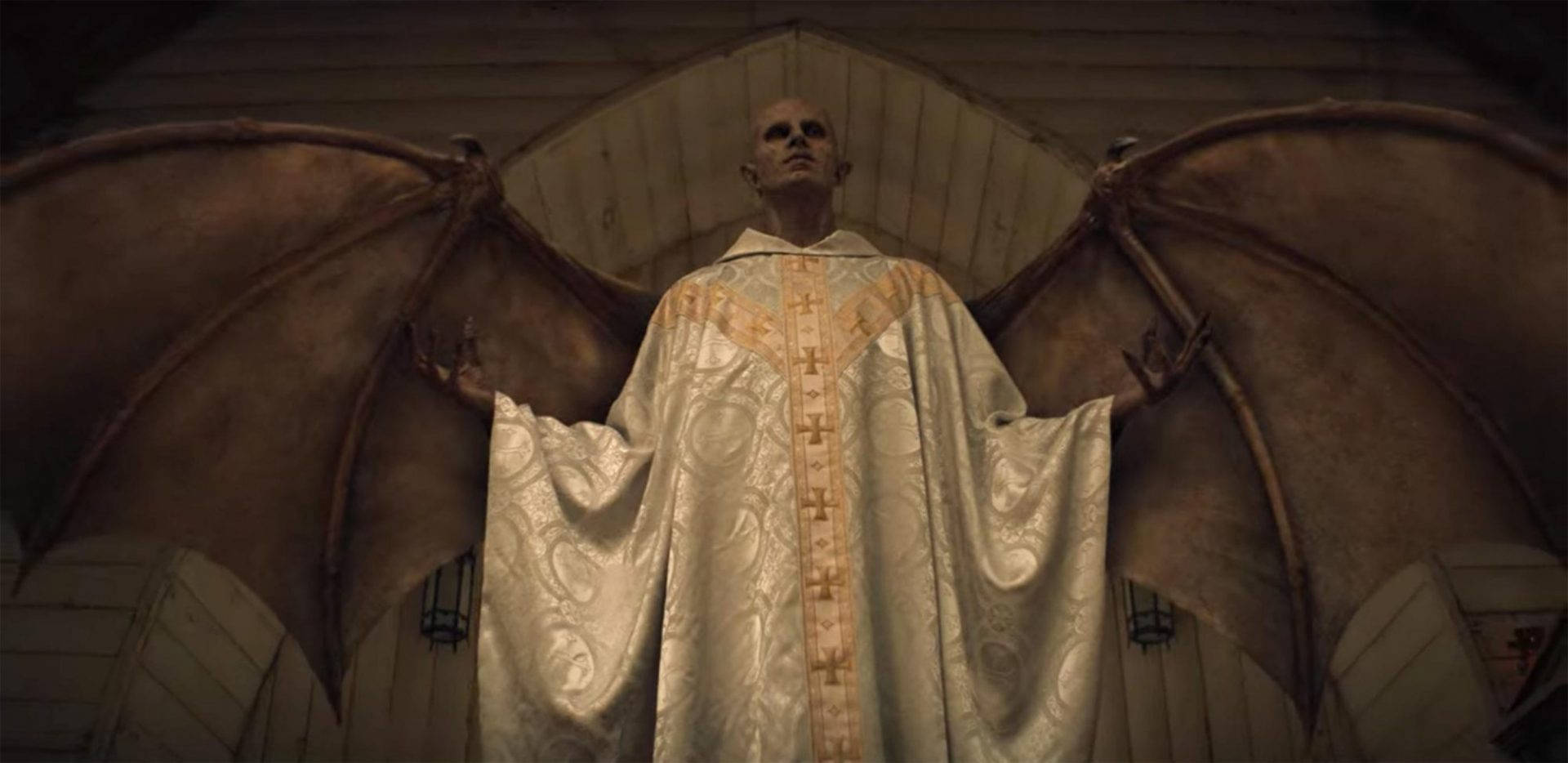 1920x934 Download Midnight Mass Angel In Church Wallpaper
