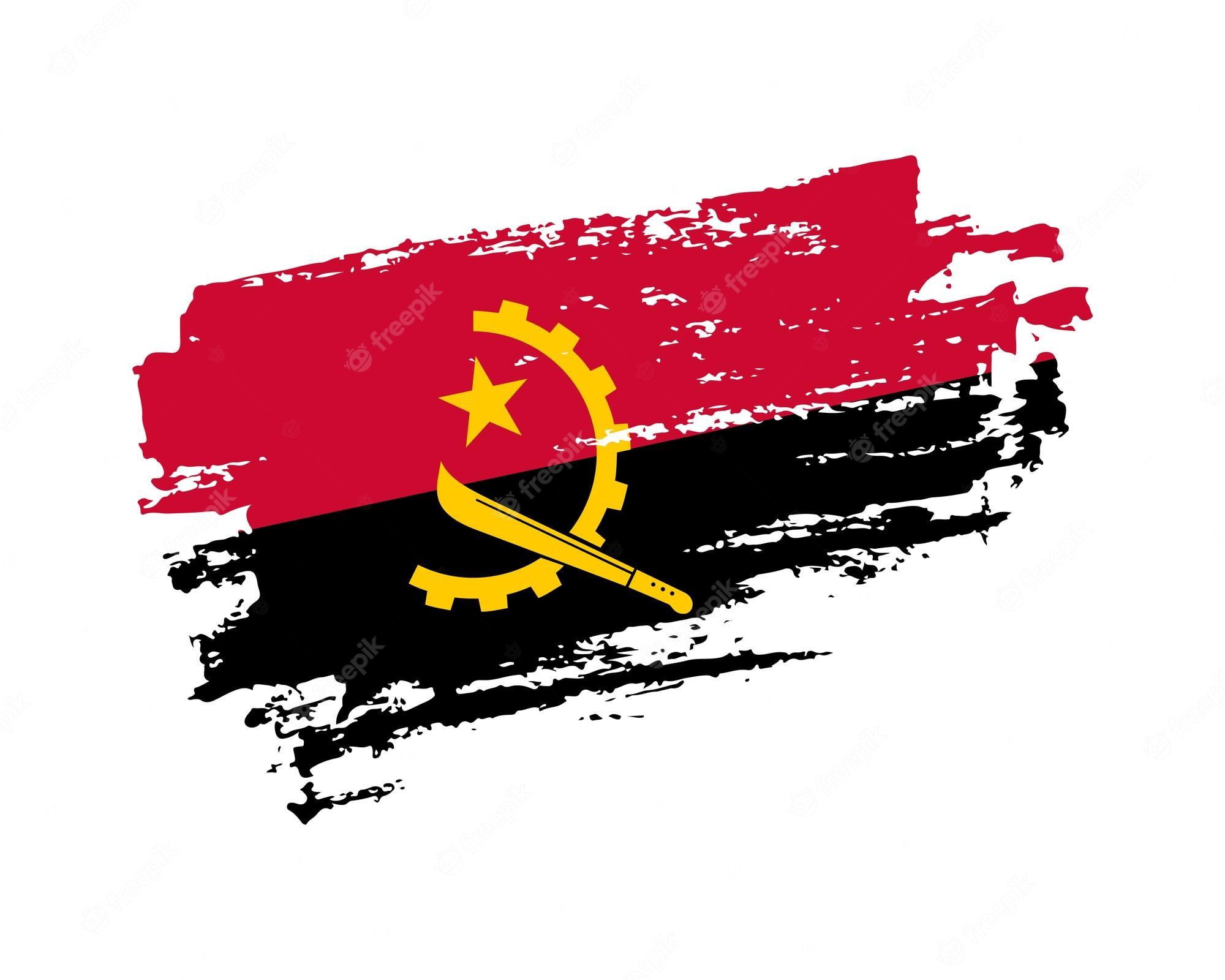 2000x1600 Premium Vector. Hand painted angola grunge brush style flag on solid background
