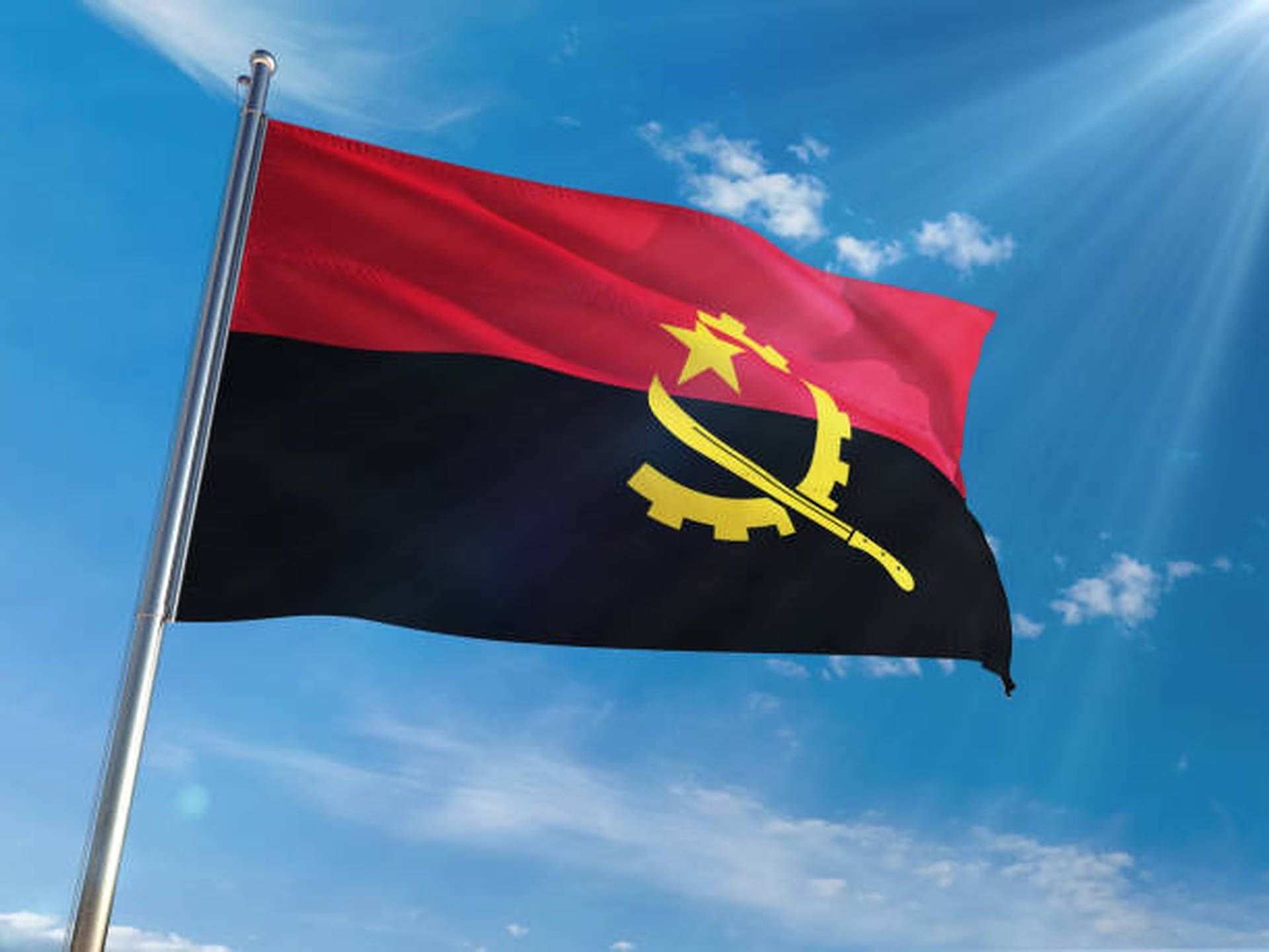 1920x1440 Download Angola Flag Low Angle Wallpaper