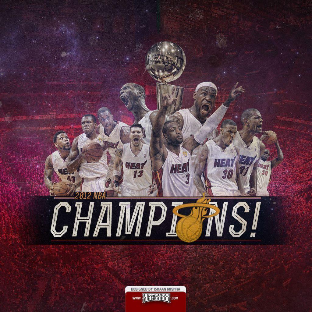 1024x1024 Miami Heat Champions Wallpaper