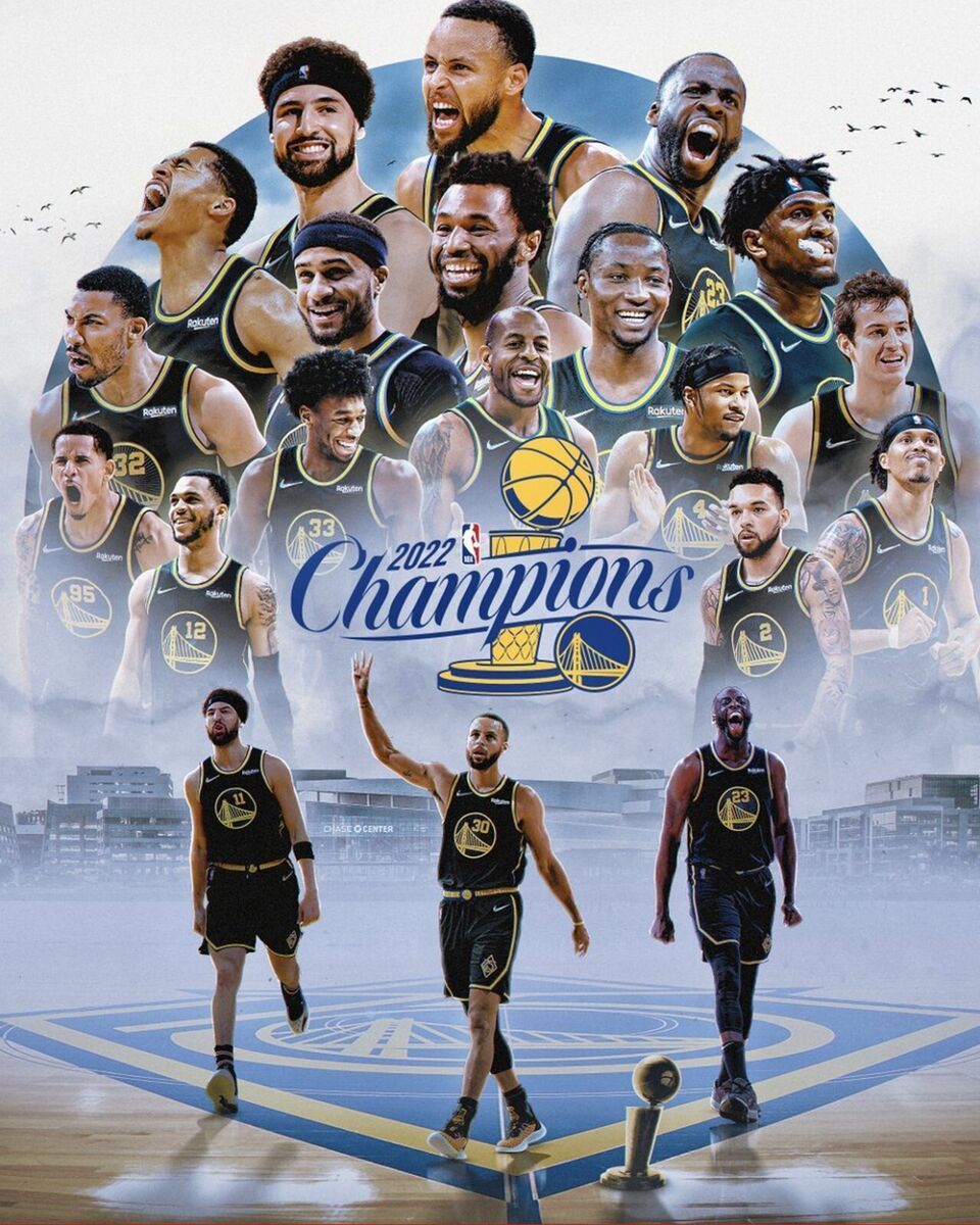 960x1200 Golden State Warriors NBA Champions, 8x10 Color Team Photo Poster