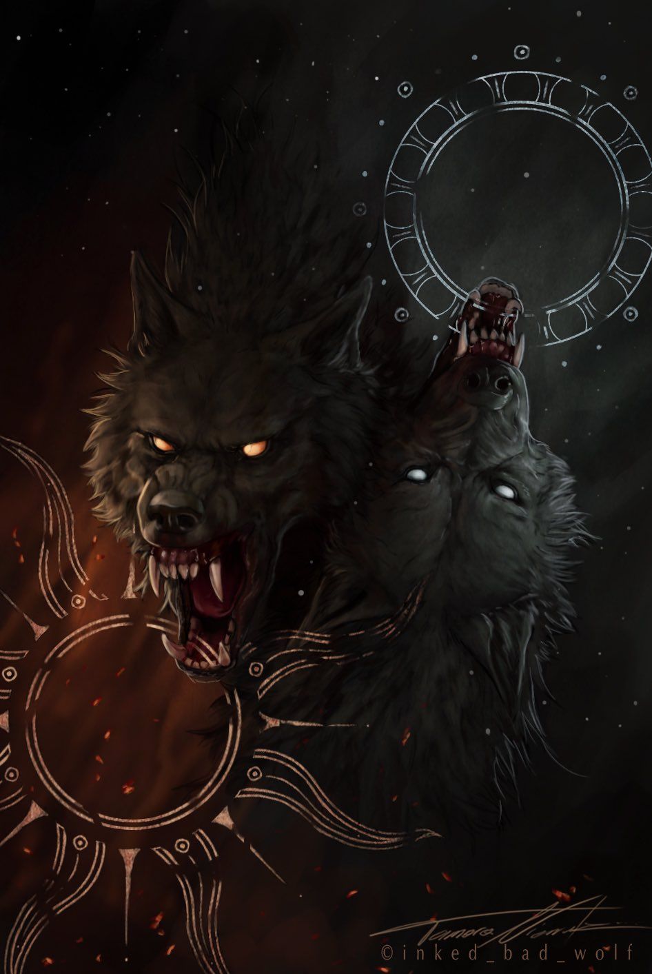 946x1413 inked_bad_wolf on X: Ragnarok of the Gods means the end of the cosmos in Norse mythology. Finally I finished something personal again. I know most of u are follow me