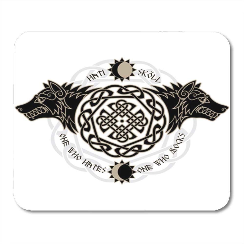 1000x1000 SIDONKU Two Wolves from Norse Mythology Hati and Skoll Devour The Sun and Moon White Mousepad Mouse Pad Mouse Mat 9x10 inch