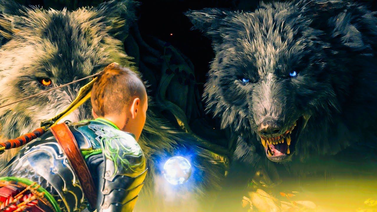 1280x720 God Of War Ragnarok Skoll and Hati Wolves Scenes