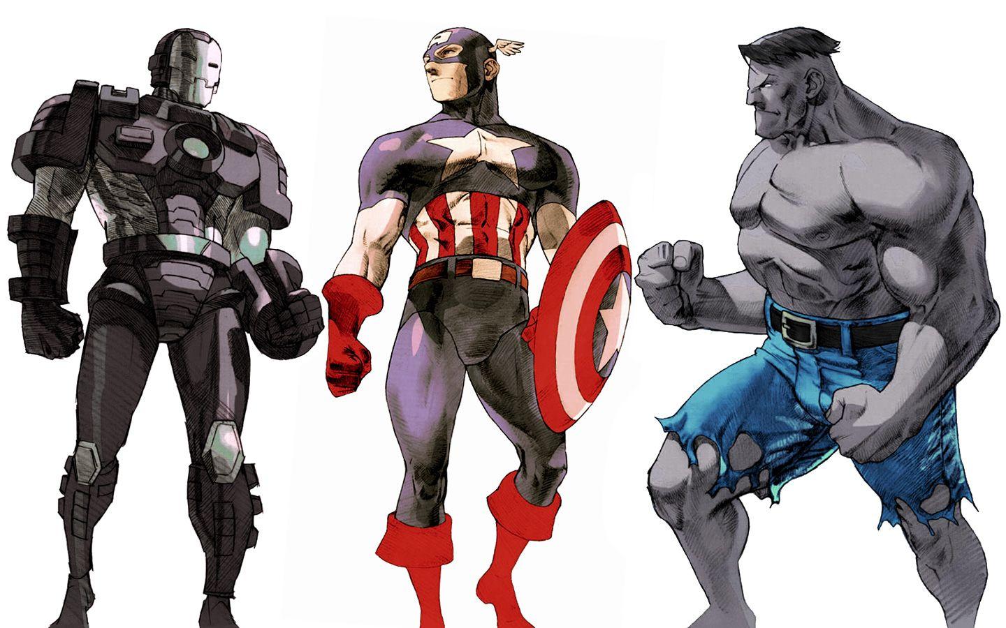 1440x900 War Machine, Captain America, and Gray Hulk Wallpaper and Background
