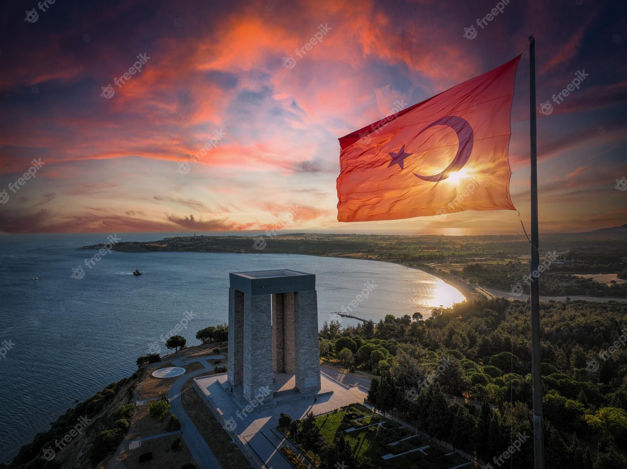 2000x1498 Premium Photo. Canakkale, gallipoli peninsula, where canakkale land and sea battles took place during the first world war. martyrs monument and anzac cove. photo shoot with drone in sunset landscape