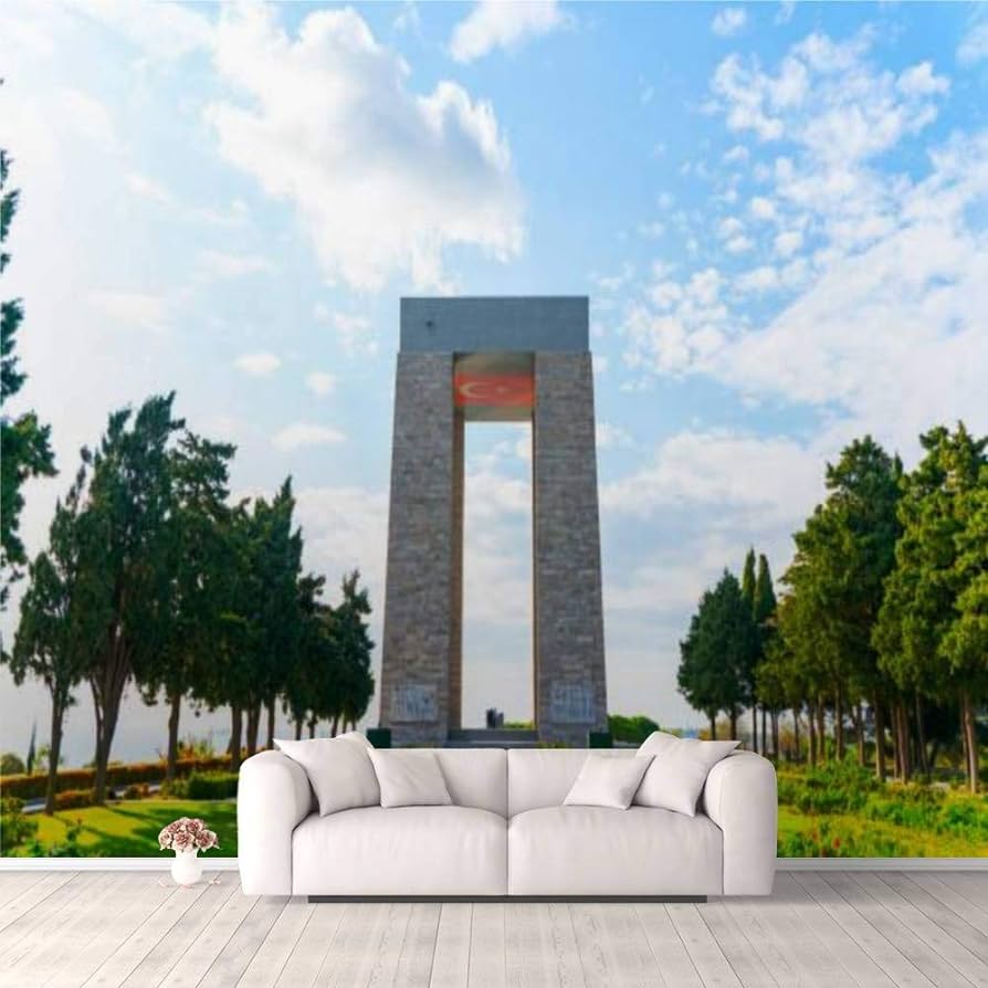 894x894 3D Wallpaper canakkale Martyrs' Memorial Against to dardanelles Strait Ottoman Self Adhesive Bedroom Living Room Dormitory Decor Wall Mural Stick and Peel Background Wall Ceiling Wardrobe Sticker : Tools & Home