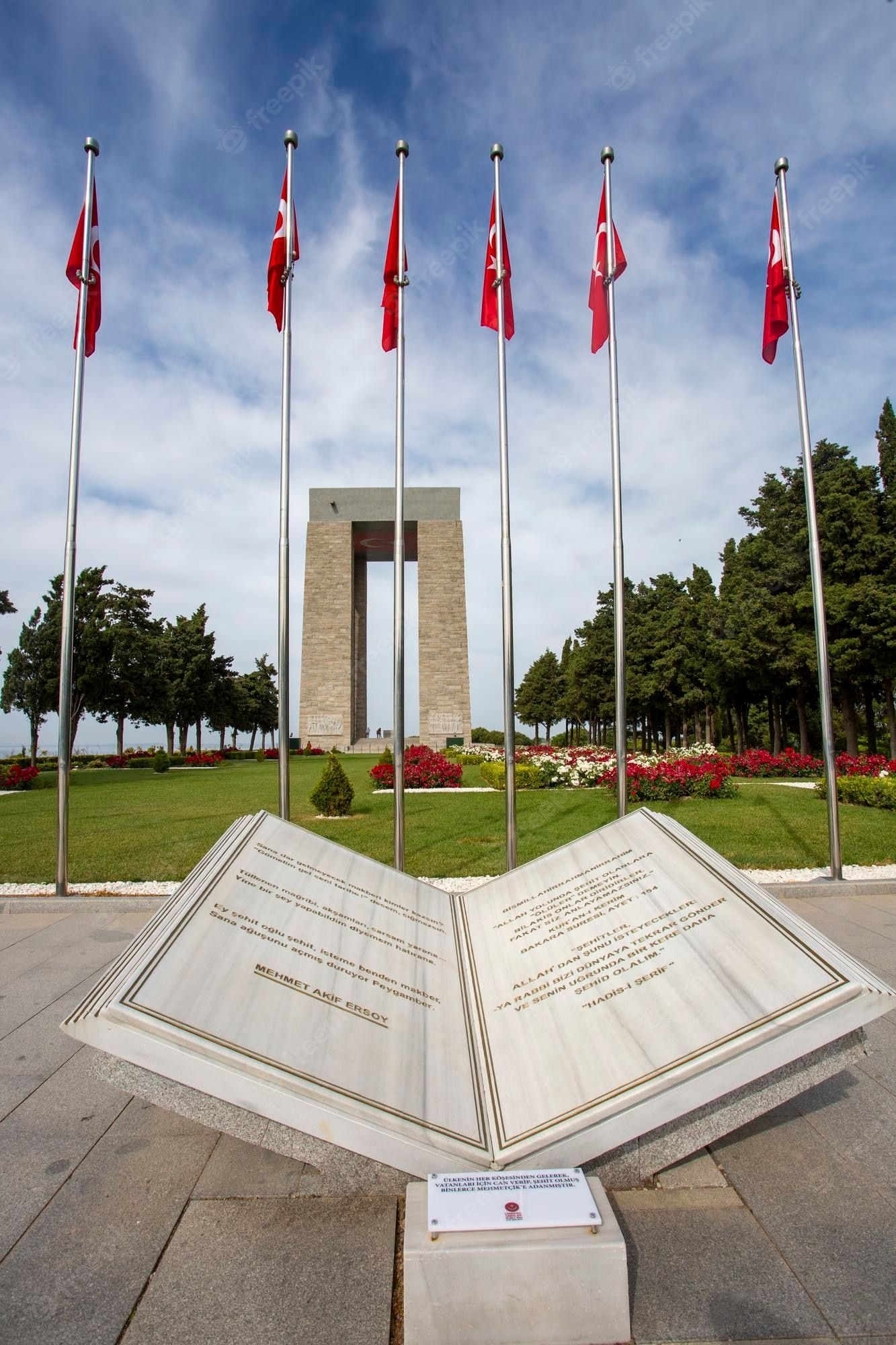 1333x2000 Premium Photo. Canakkale / turkey, may 2019 / canakkale martyrs' memorial against to dardanelles strait