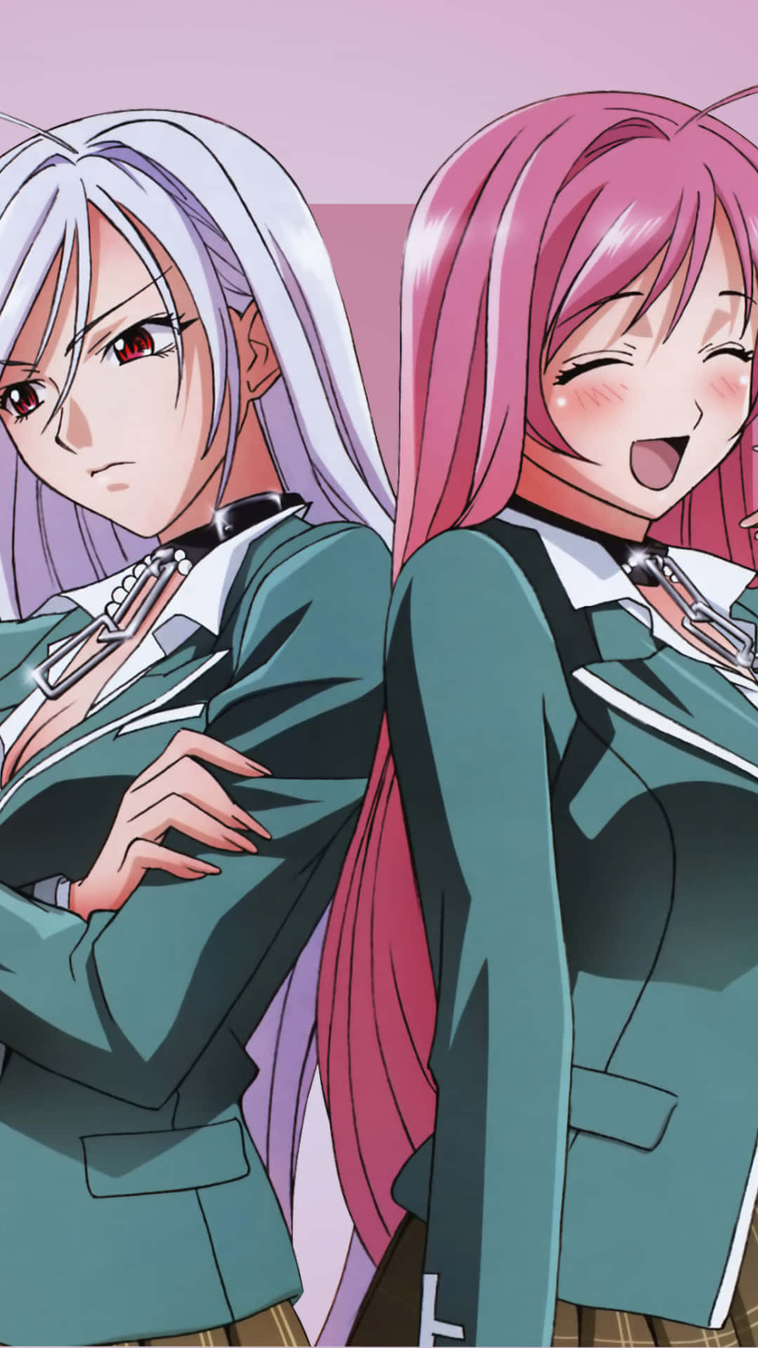 1080x1920 Download Cage: Moka Akashiya locked in a cage in the Rosario Vampire anime. Wallpaper