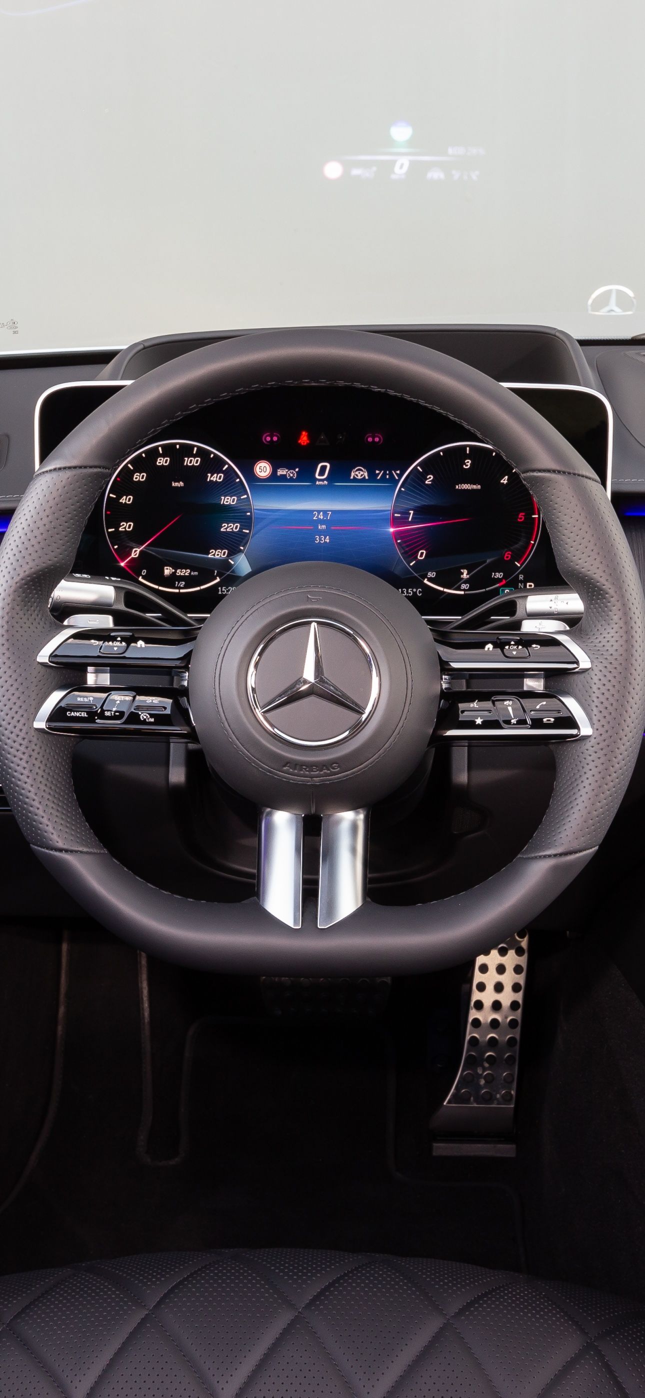 1290x2796 Mercedes Benz S 350 D AMG Line Wallpaper 4K, Interior, Cockpit