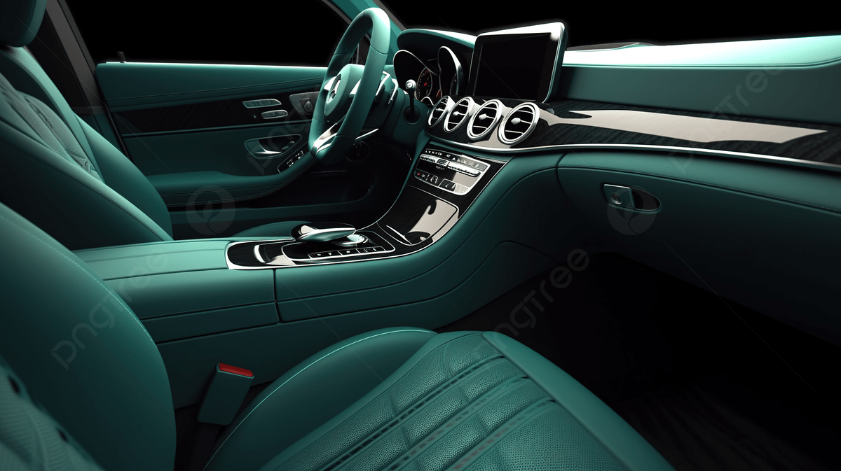 1200x673 The Interior Of A Mercedes Background, Benz Car In Teal, 3D Illustration Of The New Car Interior Details, HD Photography Photo Background Image And Wallpaper for Free Download