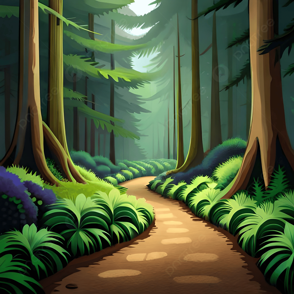1200x1200 Dirt Road Forest Clipart Background, Deep, Forest, Art Background Image And Wallpaper for Free Download