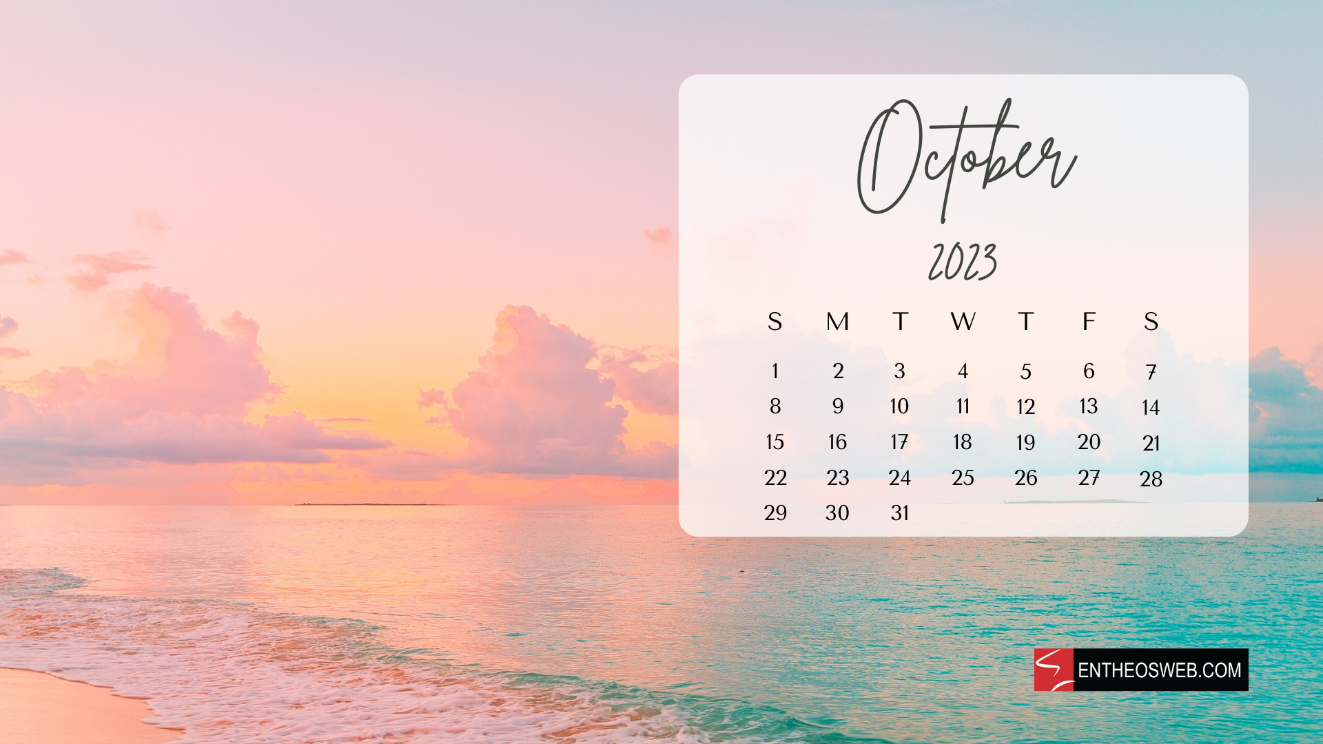 1920x1080 October 2023 Calendar Desktop Wallpaper