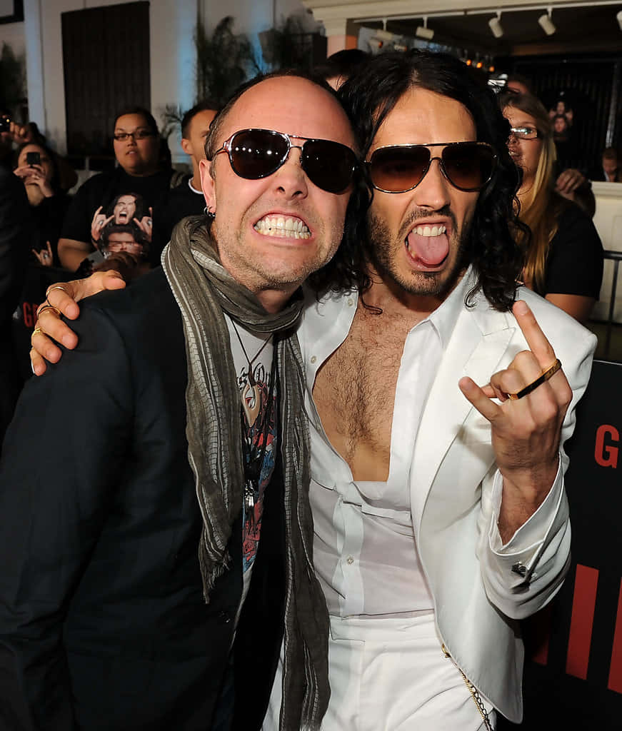 871x1024 Download Russell Brand With Lars Ulrich Wallpaper
