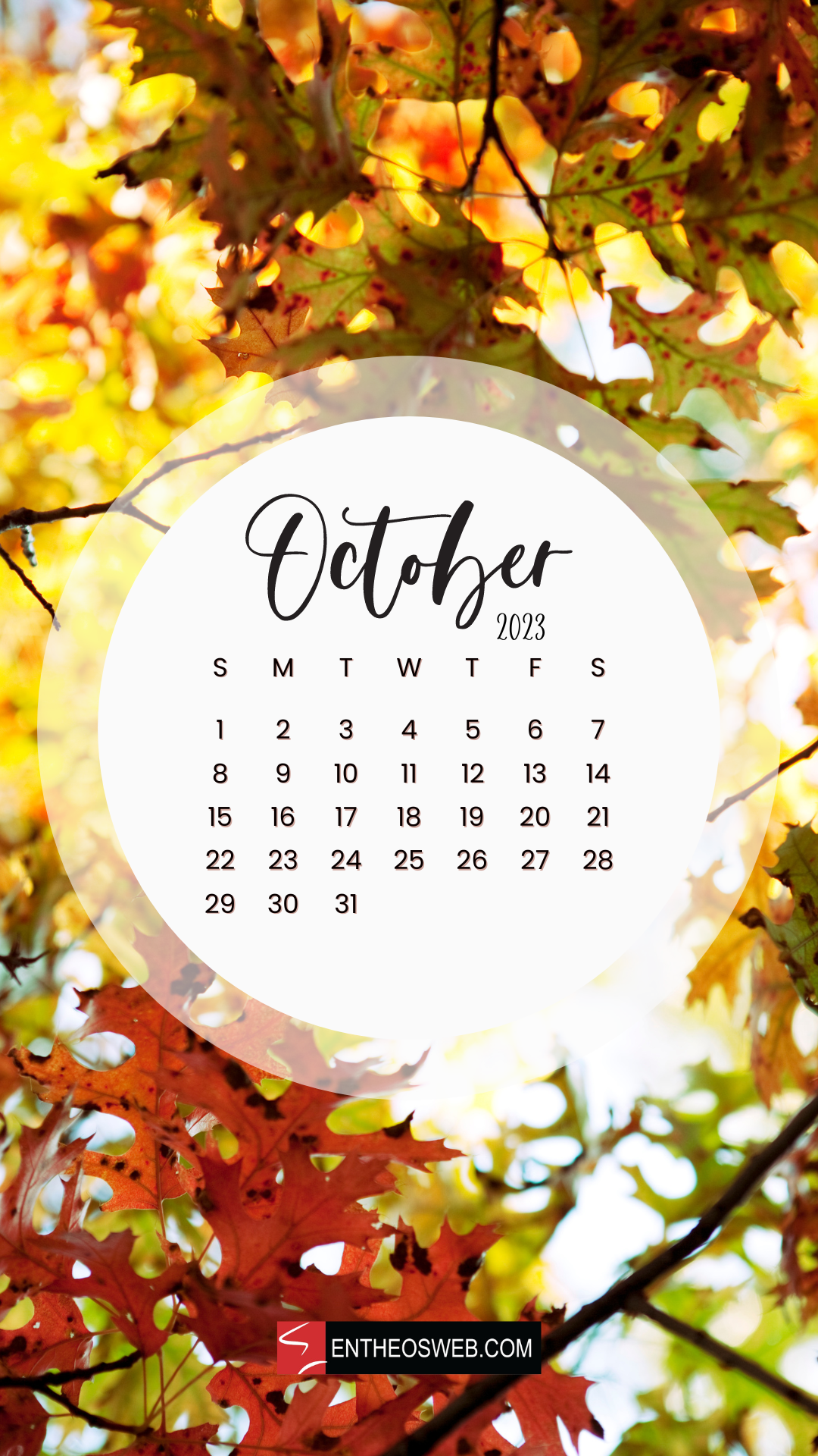 1080x1920 October 2023 Calendar Phone Wallpaper. EntheosWeb. Phone wallpaper, Wallpaper, Phone background