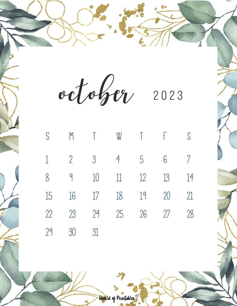 791x1024 October 2023 Calendars