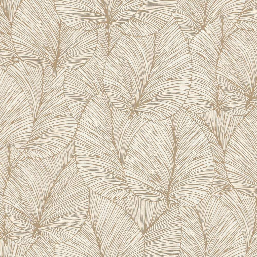 1000x1000 Advantage Eilian Gold Palm Vinyl Non Pasted Textured Non Woven Repositionable Wallpaper 4041 456622 Home Depot