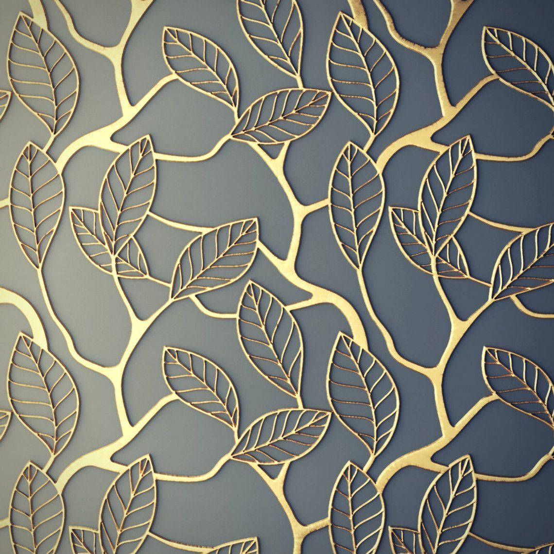 1140x1140 Download Golden Leaves Wall Texture Wallpaper