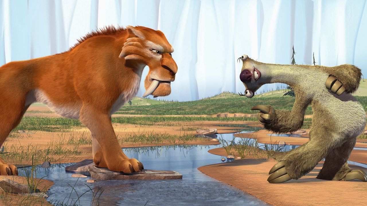 1280x720 Download Wallpaper 1280x720 Ice Age, Diego, Sid, Saber Toothed Tiger, Sloth Hd, Hdv, 720p HD Background