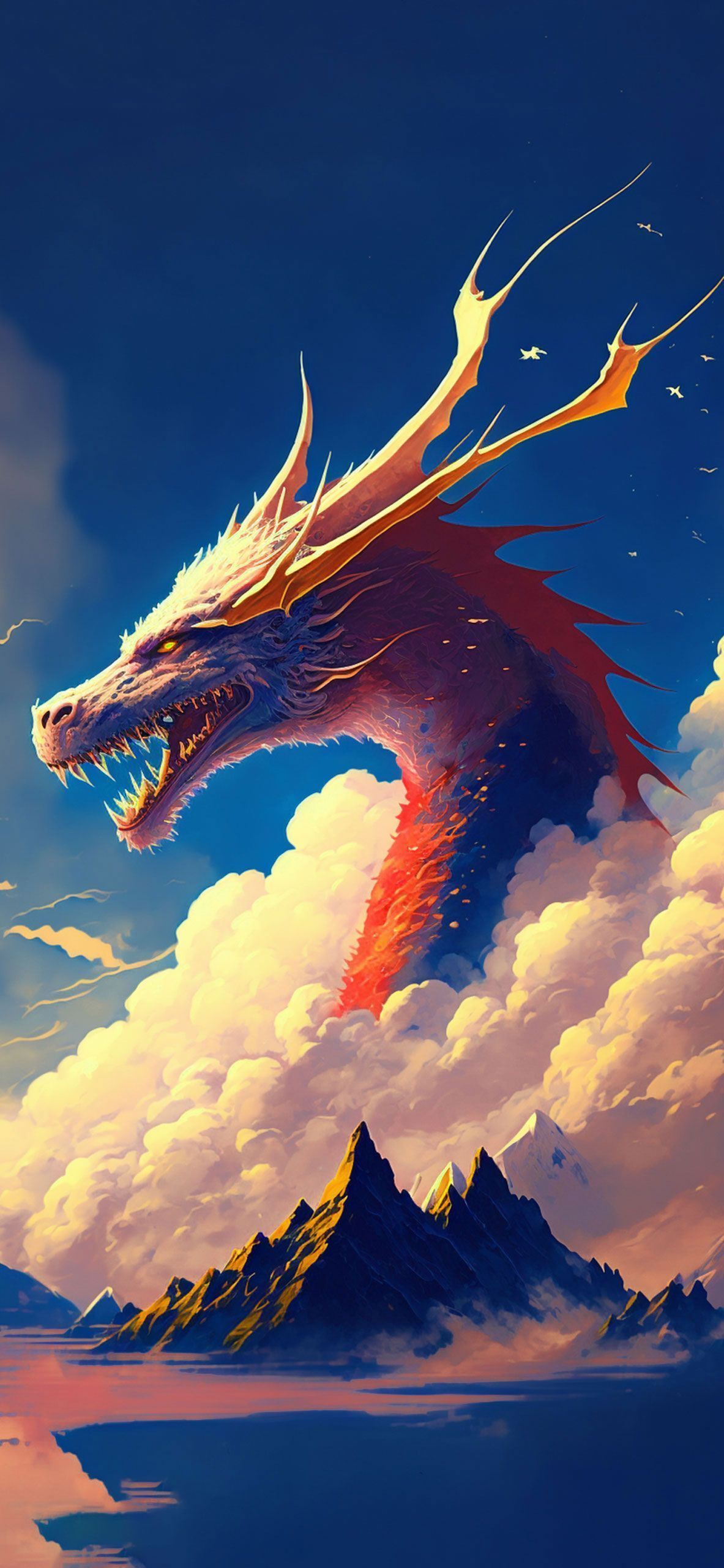 1183x2560 Japanese Dragon Aesthetic Wallpaper Dragon Wallpaper