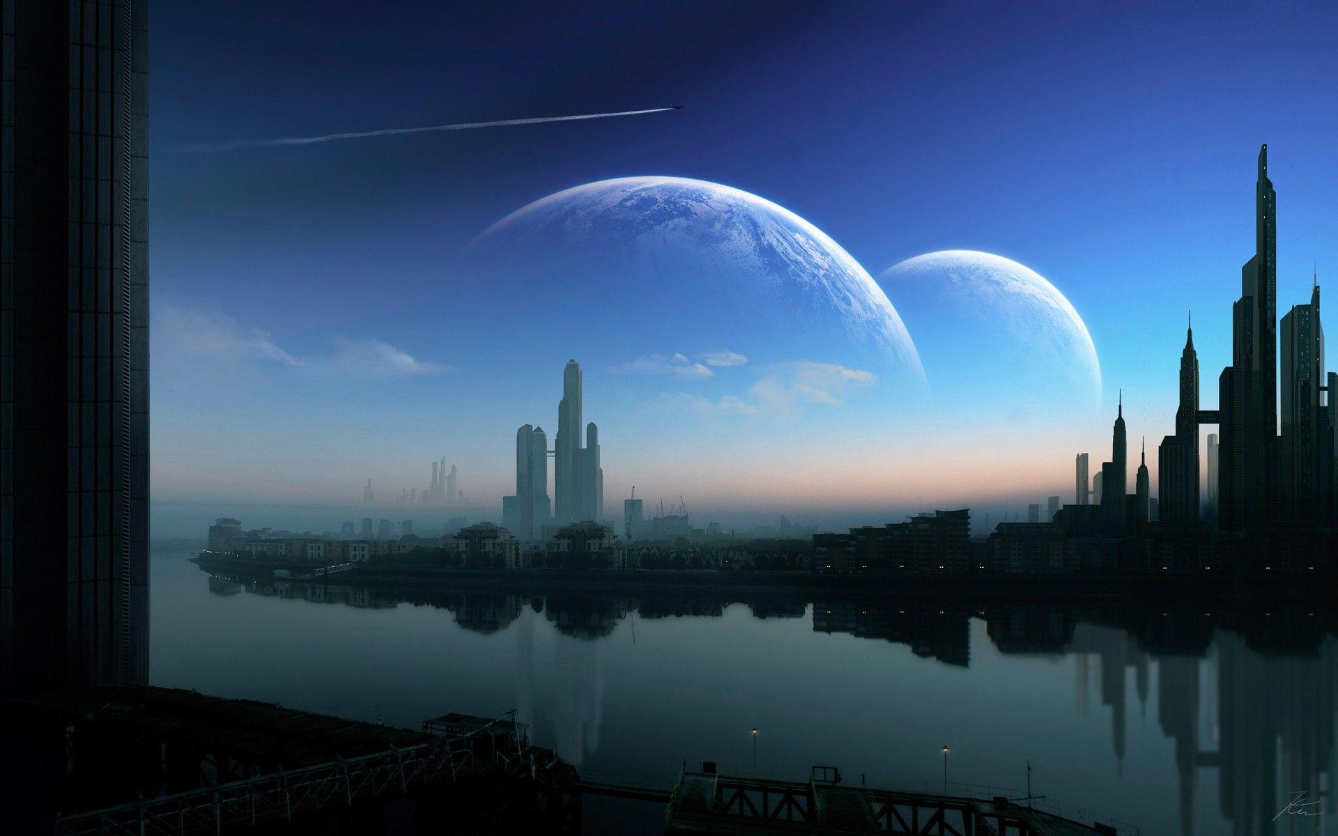 1920x1200 Sci Fi City hình nền