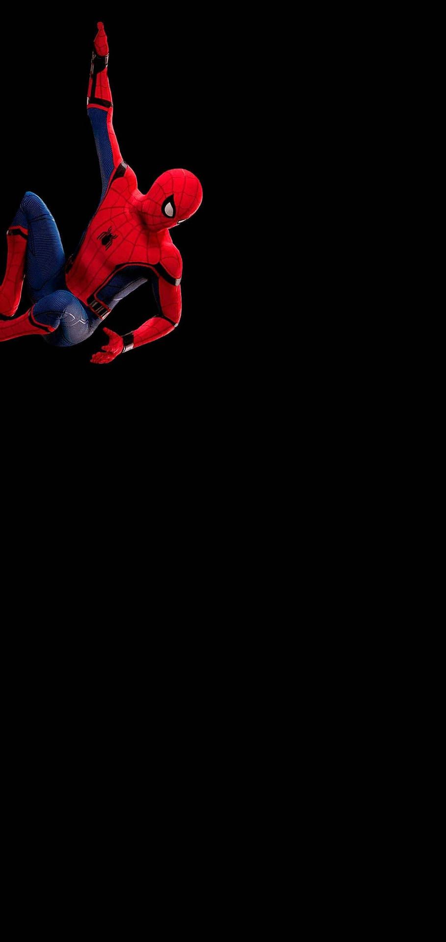 909x1920 Download Realme 6 Punch Hole Spider Man Hanging Wallpaper