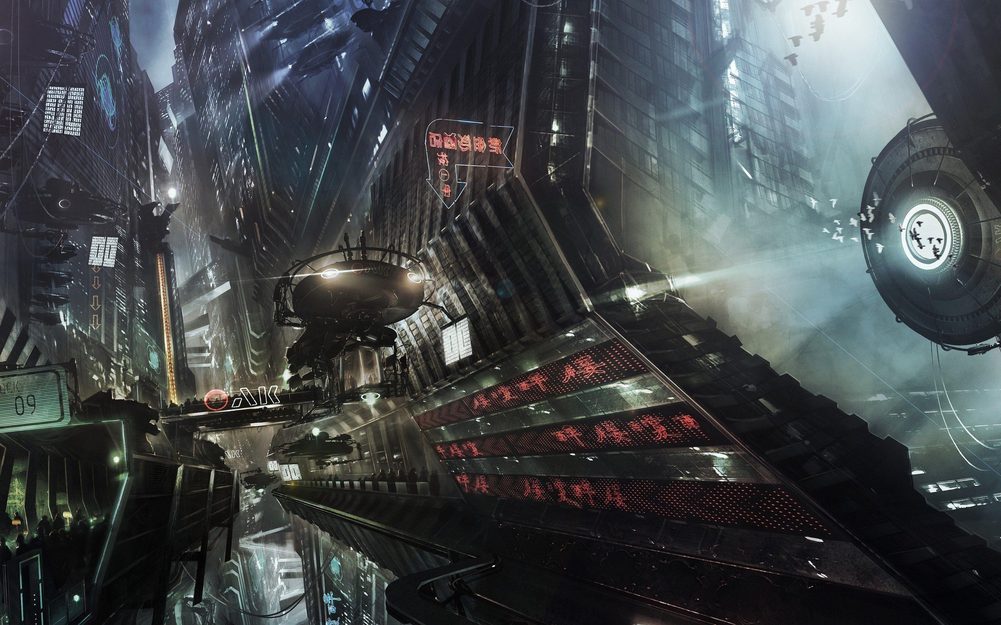 3840x2400 Sci Fi City Cities Tác phẩm nghệ thuật Hình nền nghệ thuật tương lai.  3840x2400