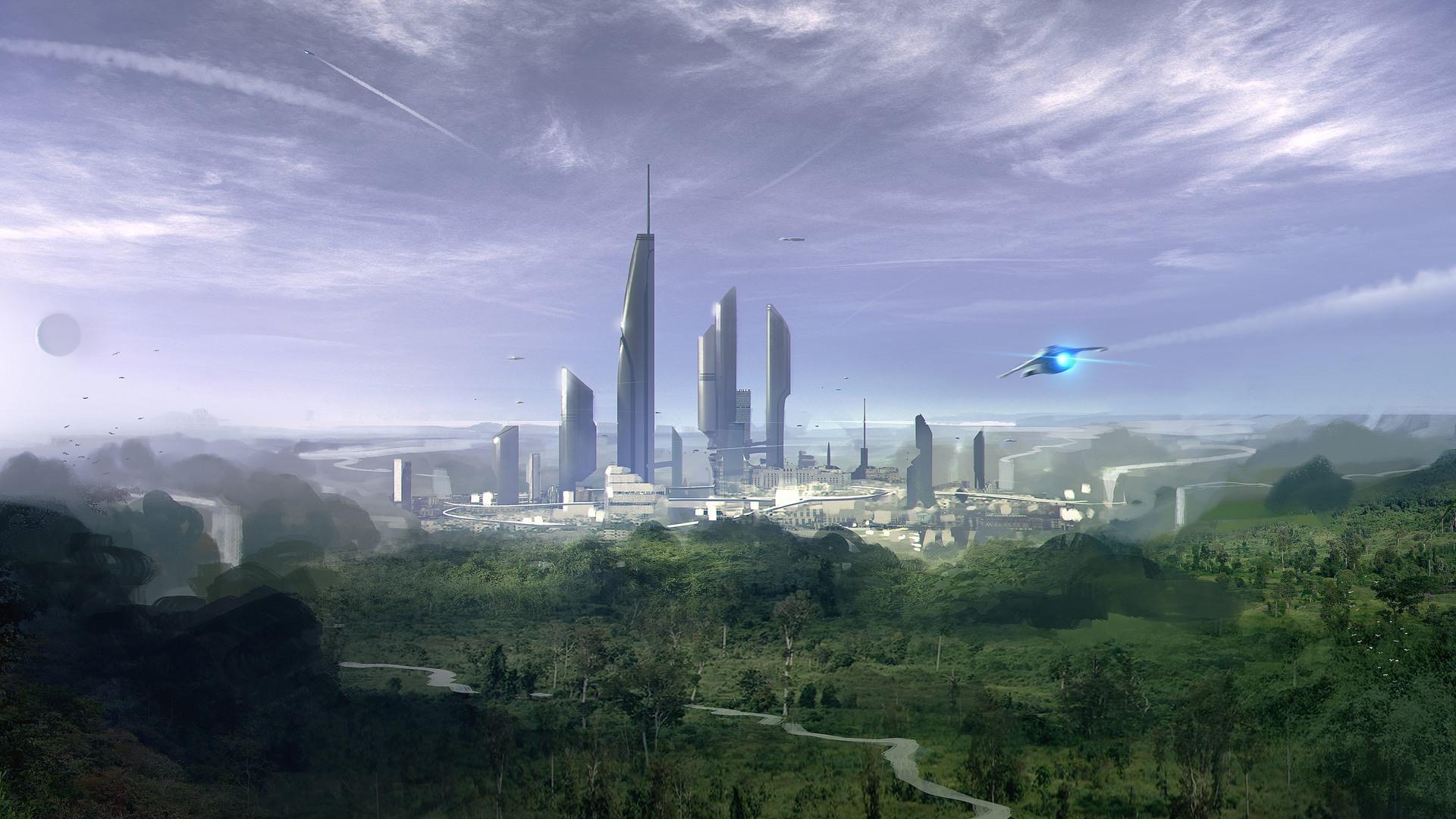 1920x1080 Star Citizen Game Art Sci Fi City Wallpaper