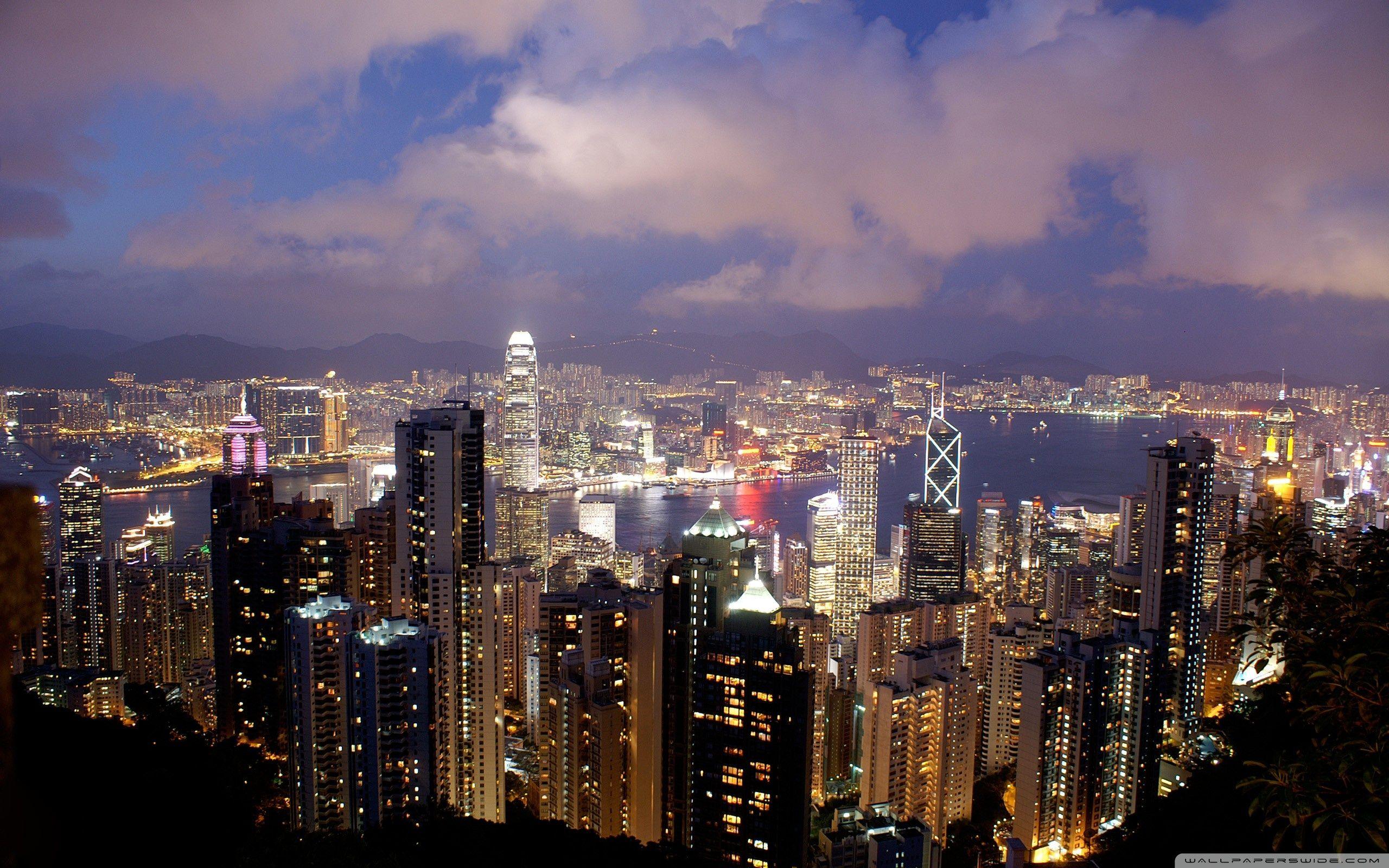 2560x1600 Hong Kong Night View ❤ 4K HD Desktop Wallpaper for 4K Ultra HD TV