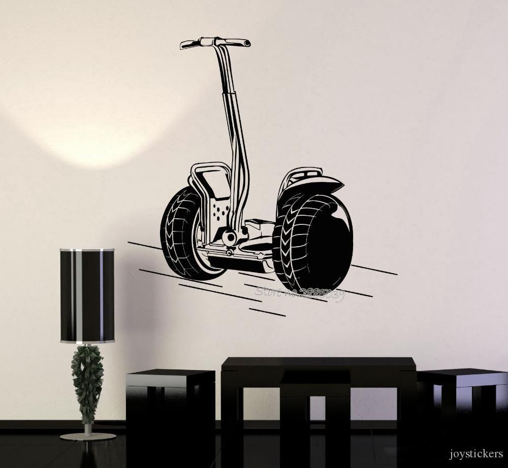 1000x922 Segway Hoverboard Shop Wall Decal Vinyl Wall Stickers For Sports Room Murals Waterproof Wallpaper Boy's Bedroom Home Decor 1218