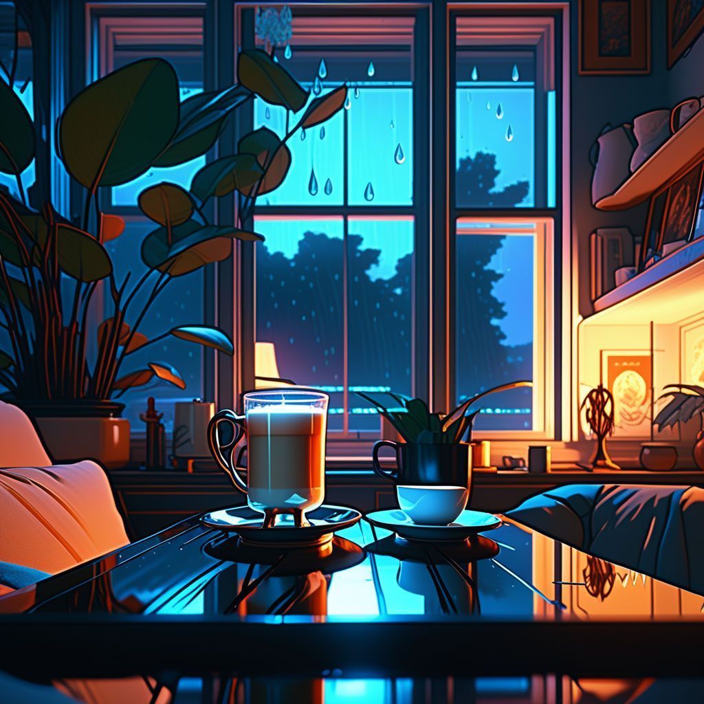 1024x1024 Cozy room lofi